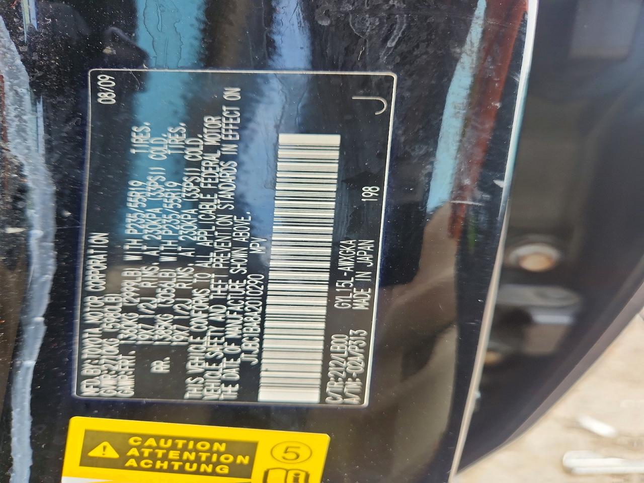 2010 Lexus Rx 450h Black vin: JTJBC1BA8A2010290