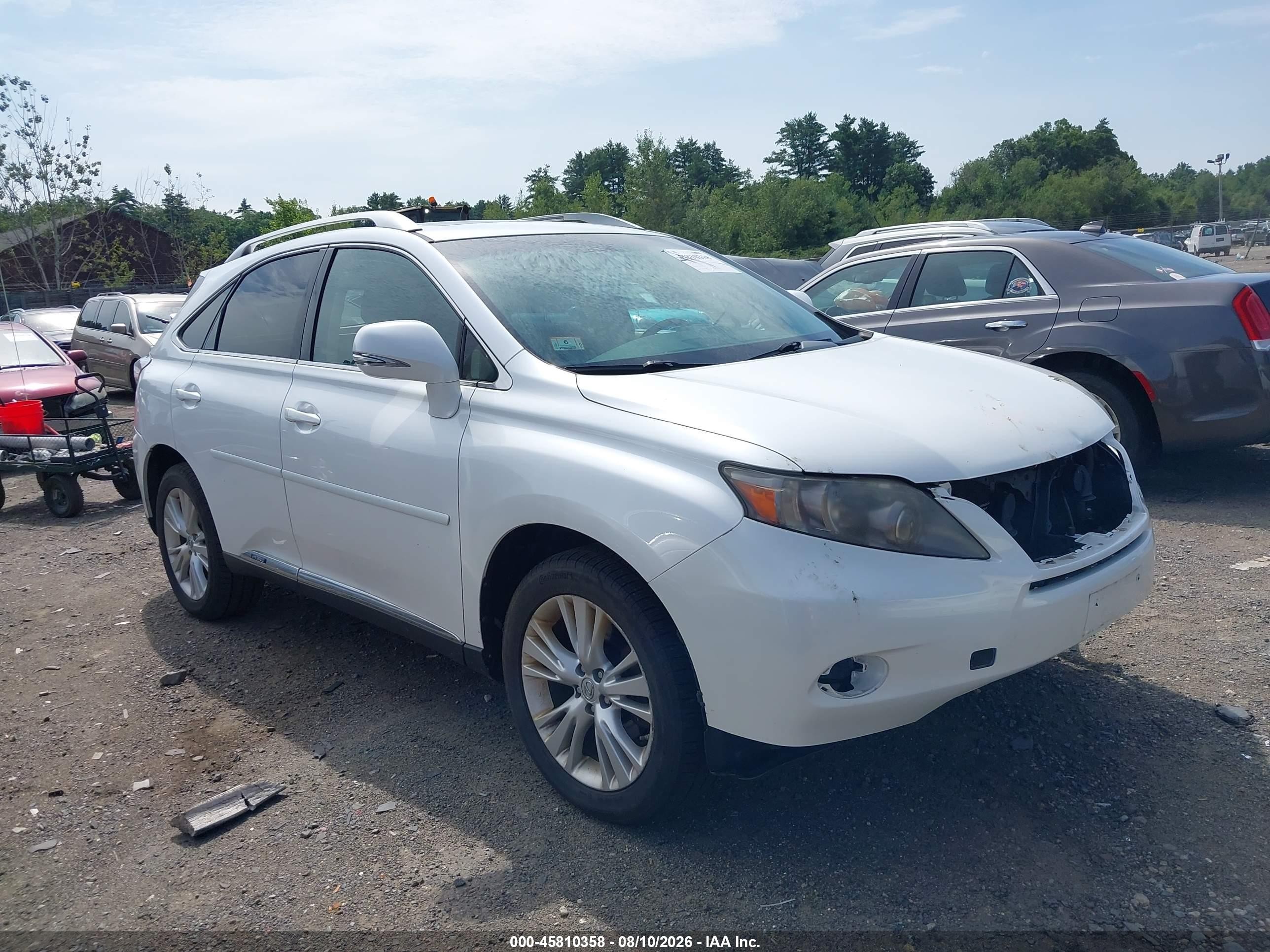2010 Lexus Rx 450h   White vin: JTJBC1BA8A2409250