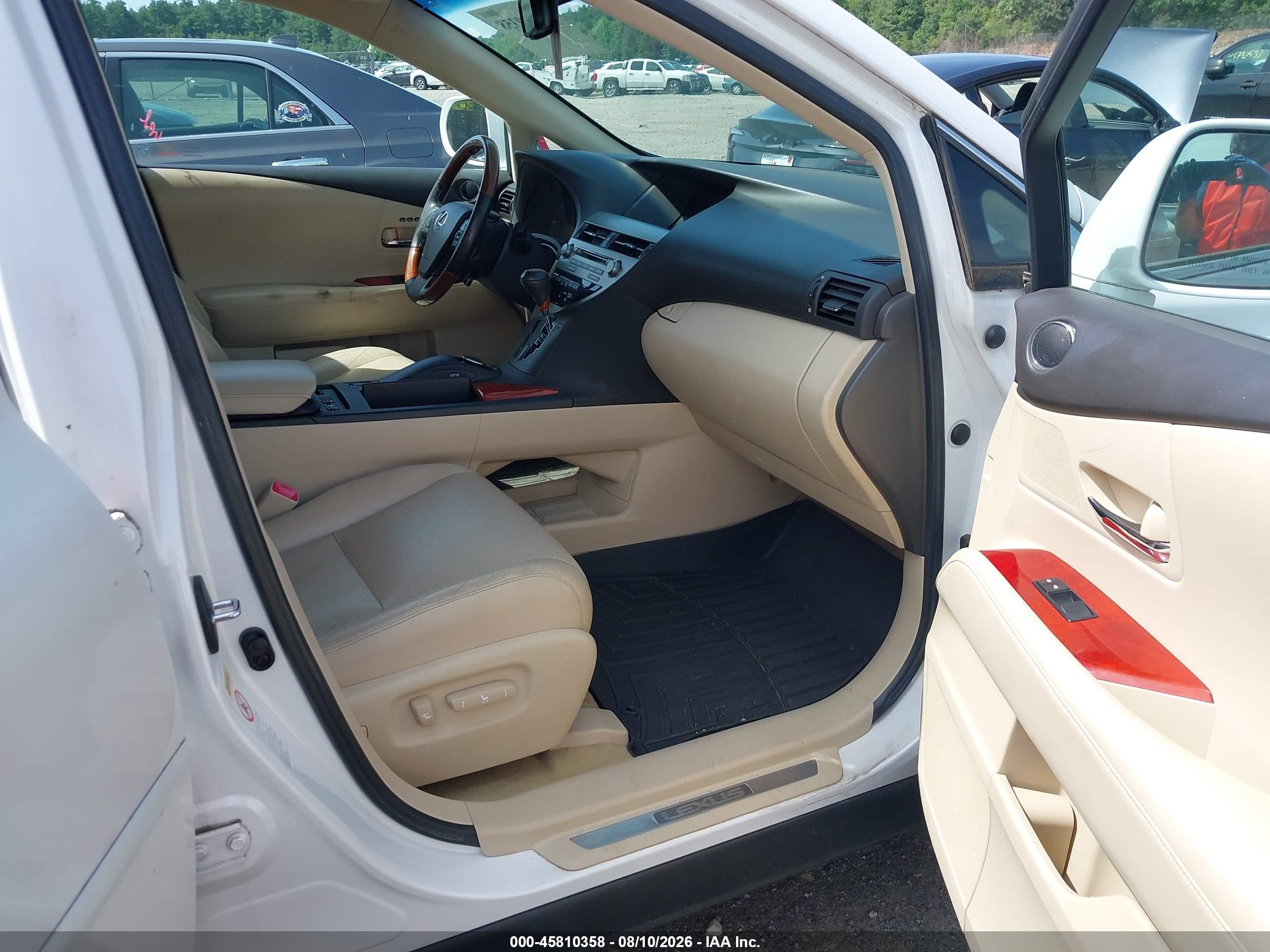 2010 Lexus Rx 450h White vin: JTJBC1BA8A2409250