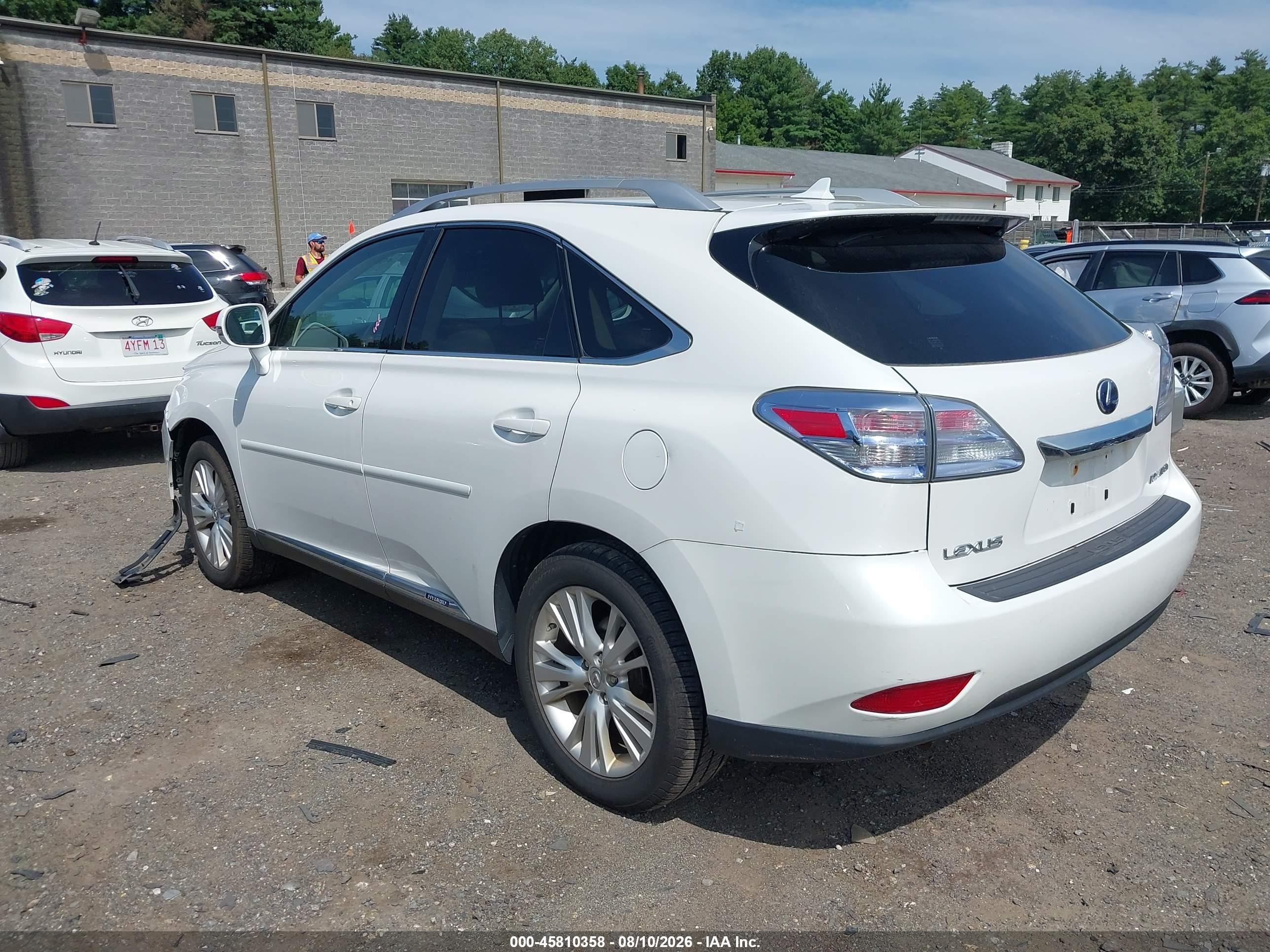 2010 Lexus Rx 450h White vin: JTJBC1BA8A2409250