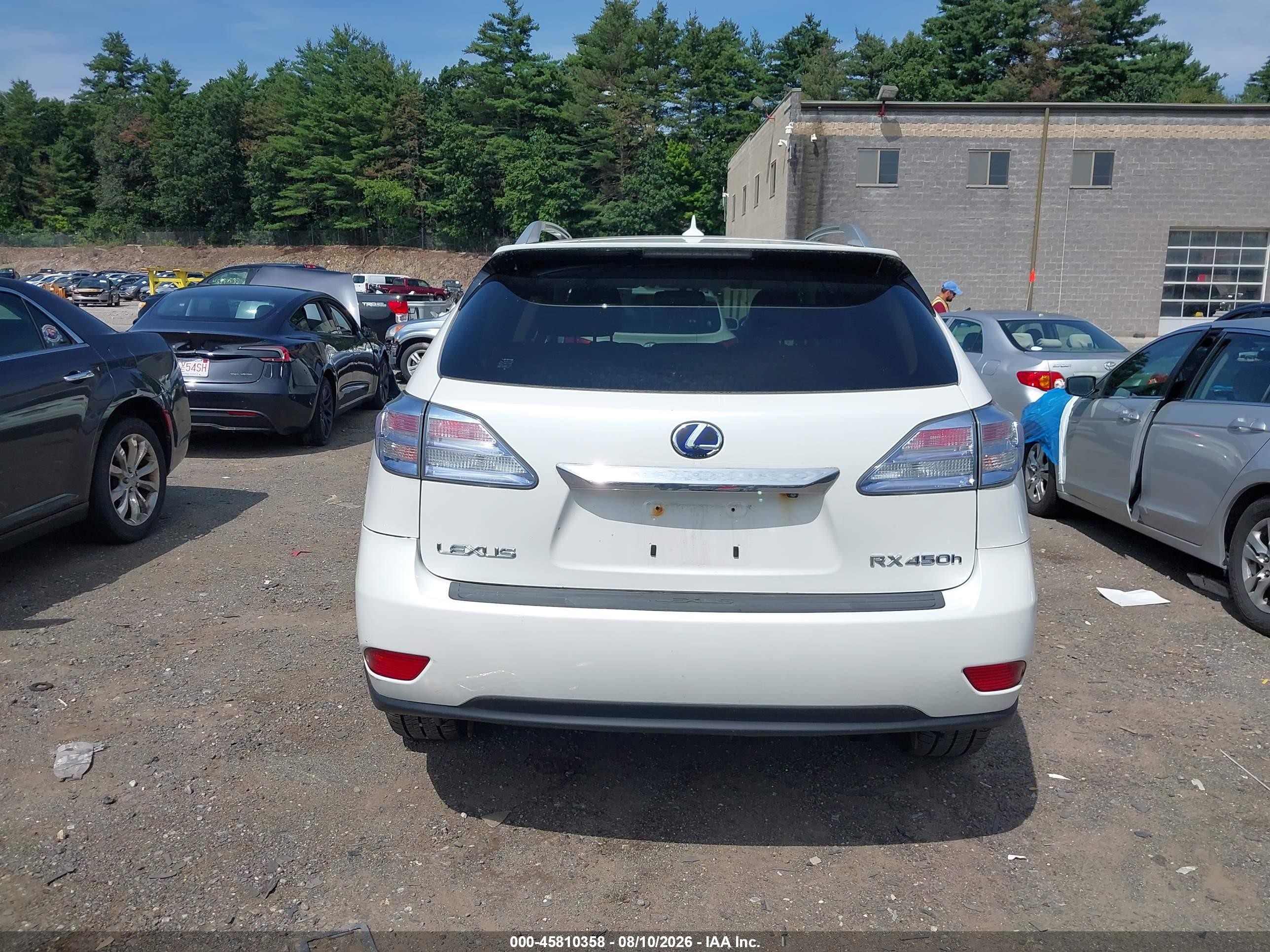 2010 Lexus Rx 450h White vin: JTJBC1BA8A2409250
