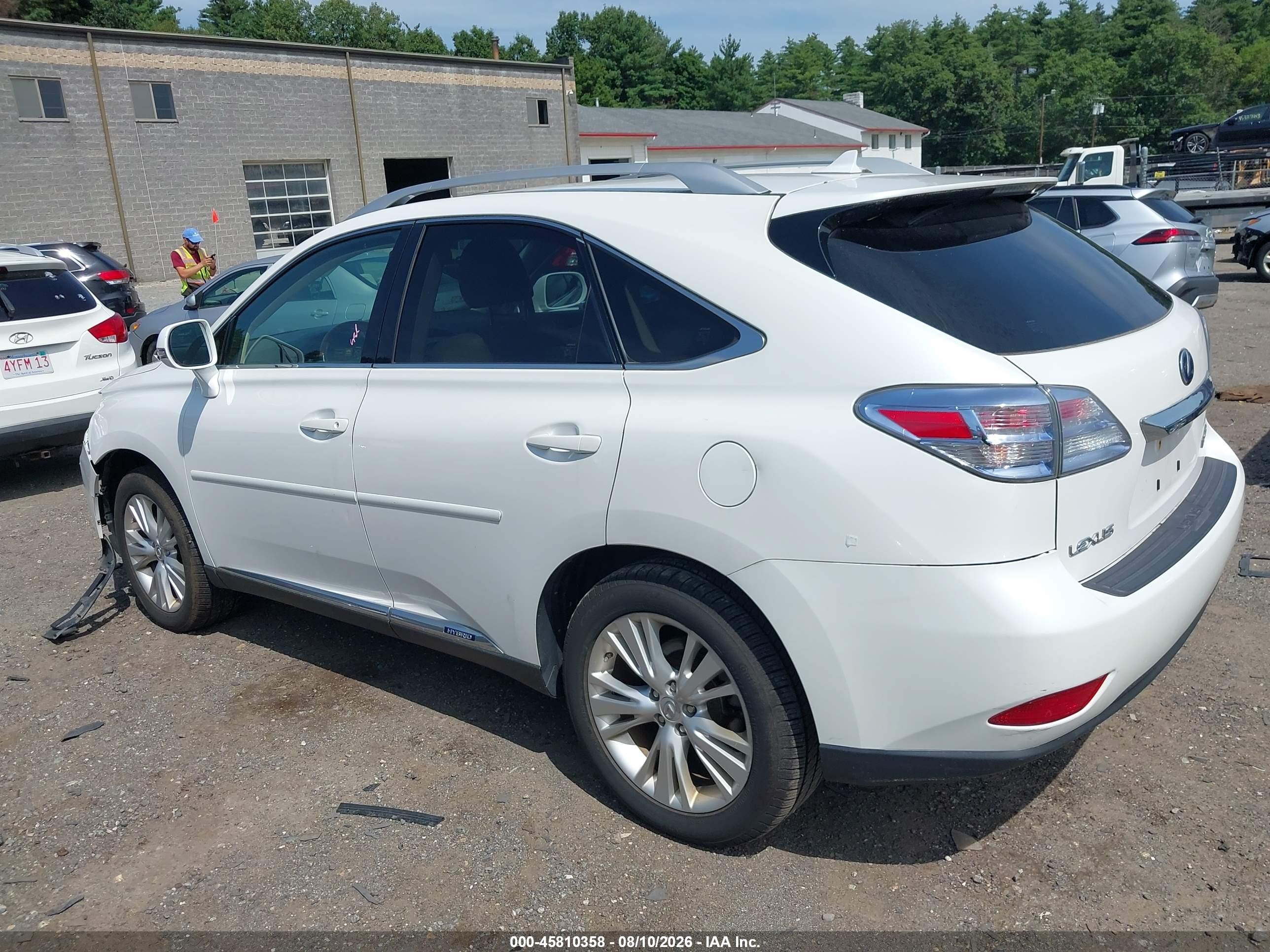 2010 Lexus Rx 450h White vin: JTJBC1BA8A2409250