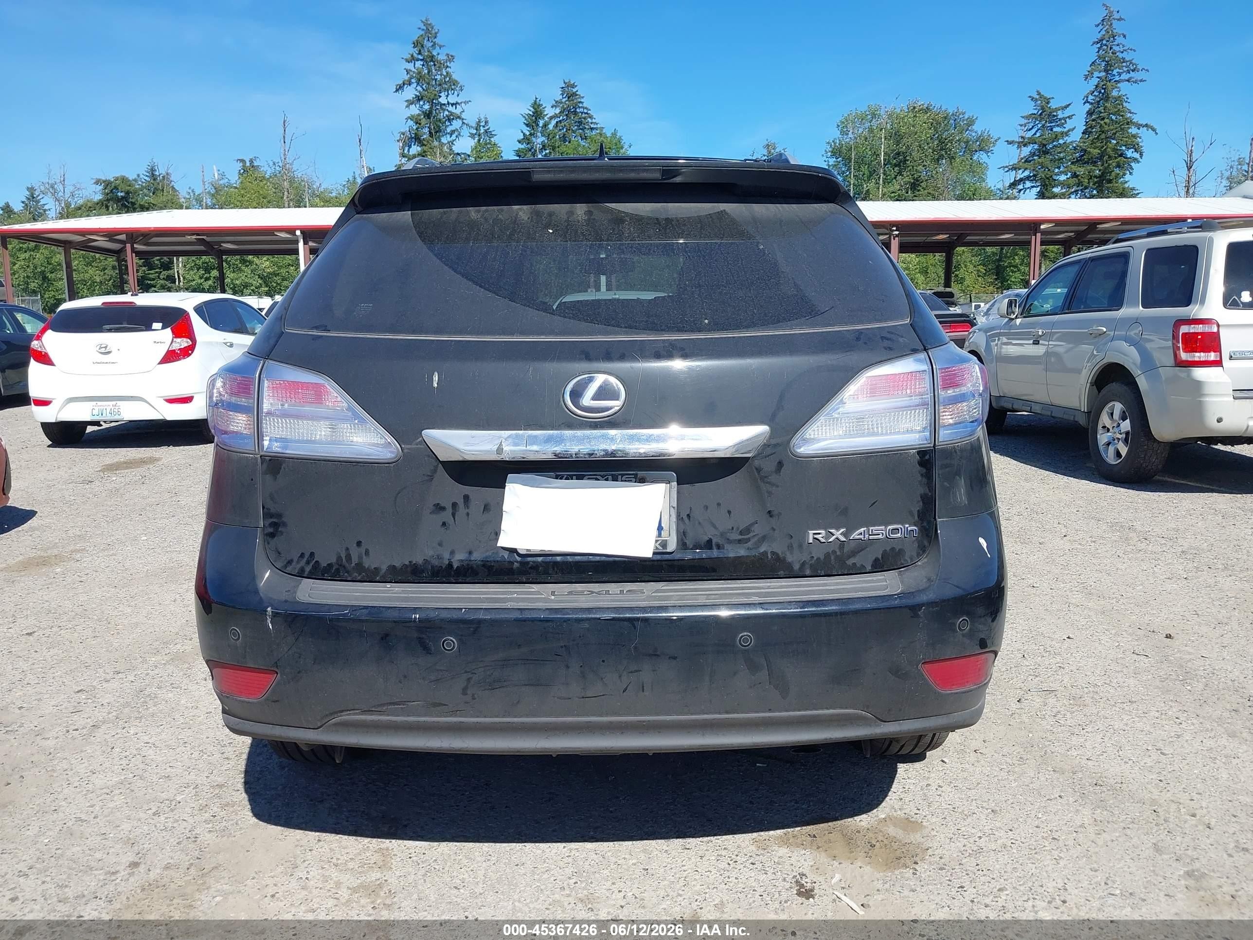 2012 Lexus Rx 450h Black vin: JTJBC1BA8C2049092