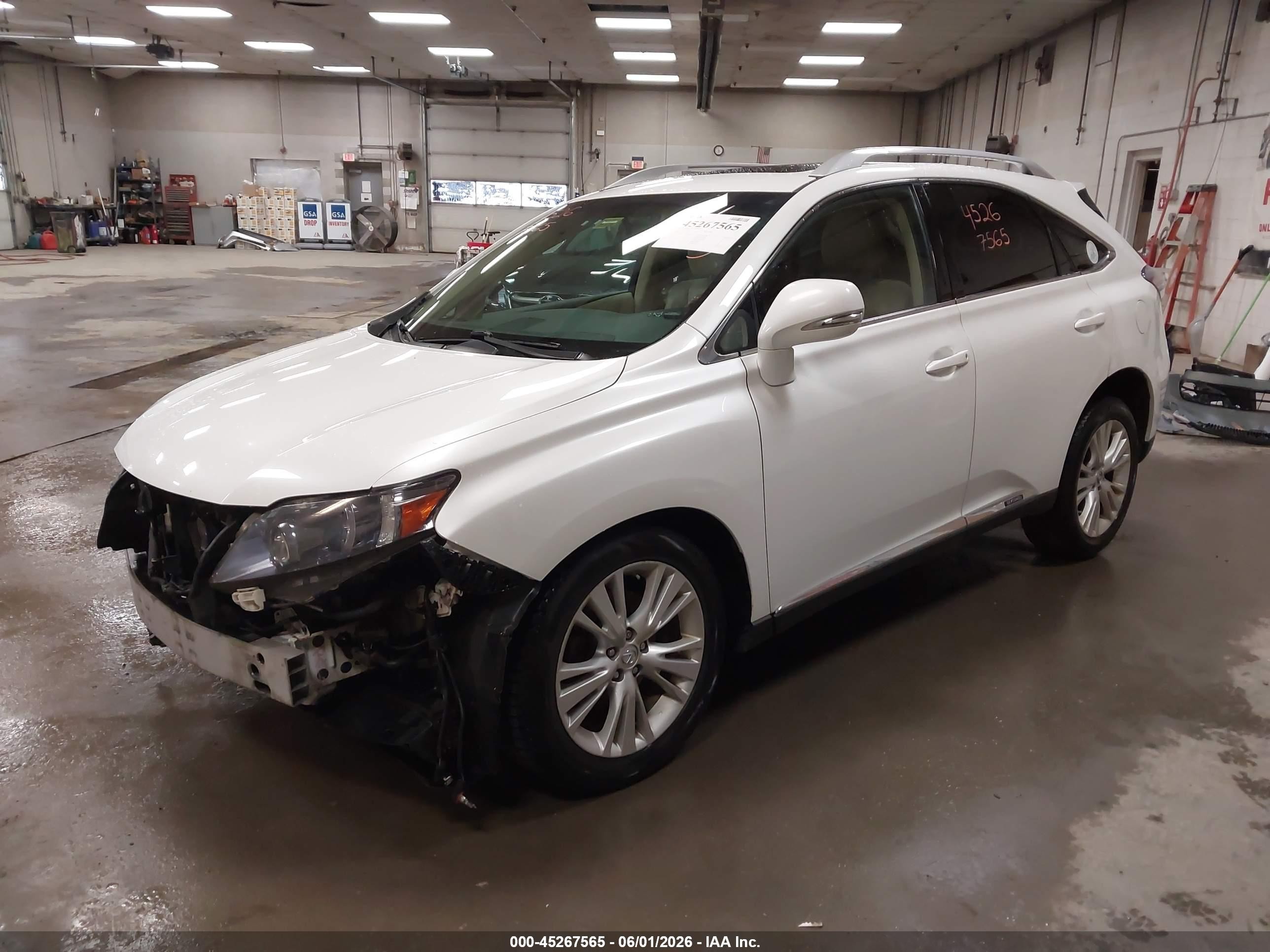 2012 Lexus Rx 450h   White vin: JTJBC1BA8C2433874