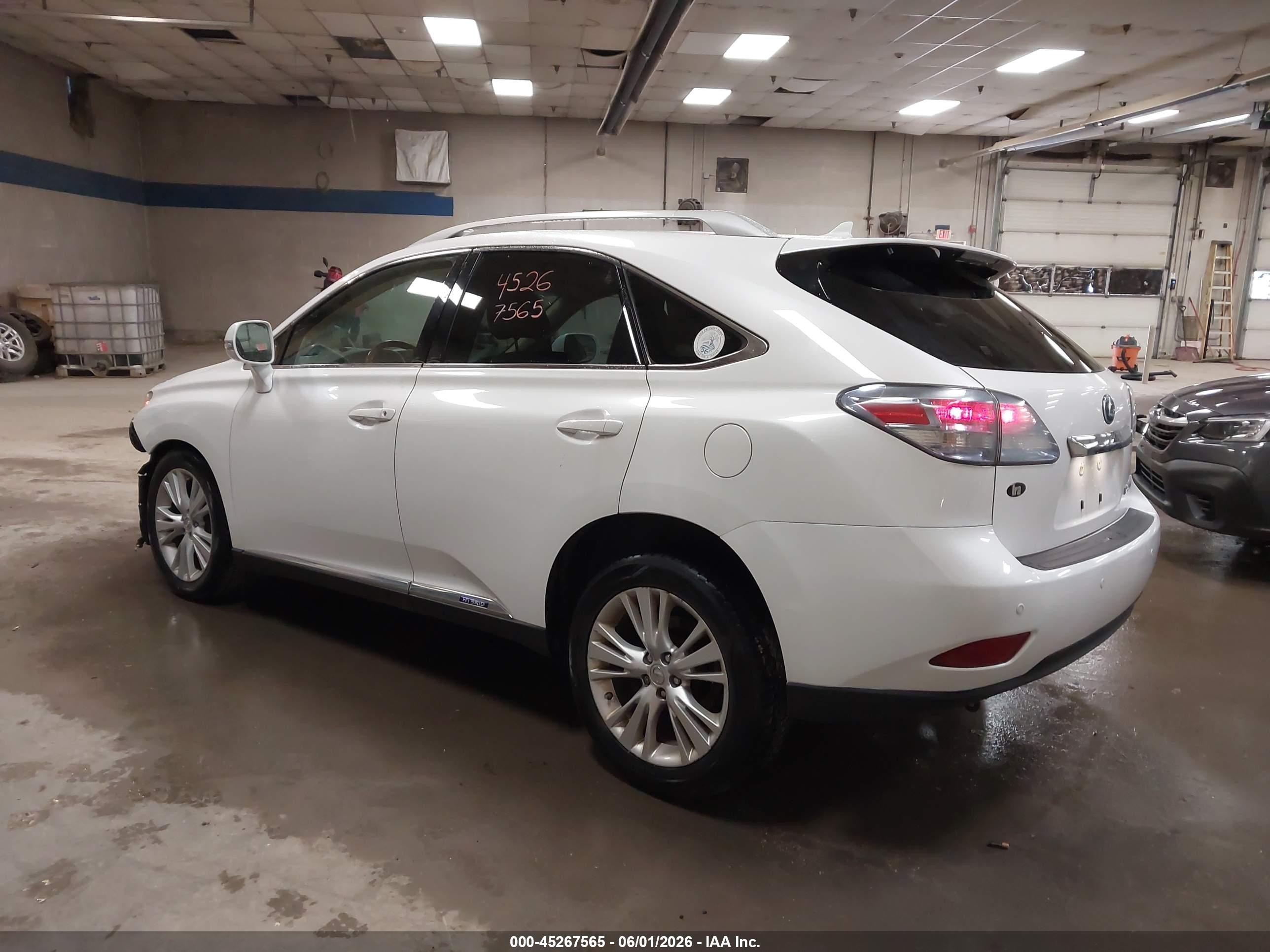 2012 Lexus Rx 450h   White vin: JTJBC1BA8C2433874
