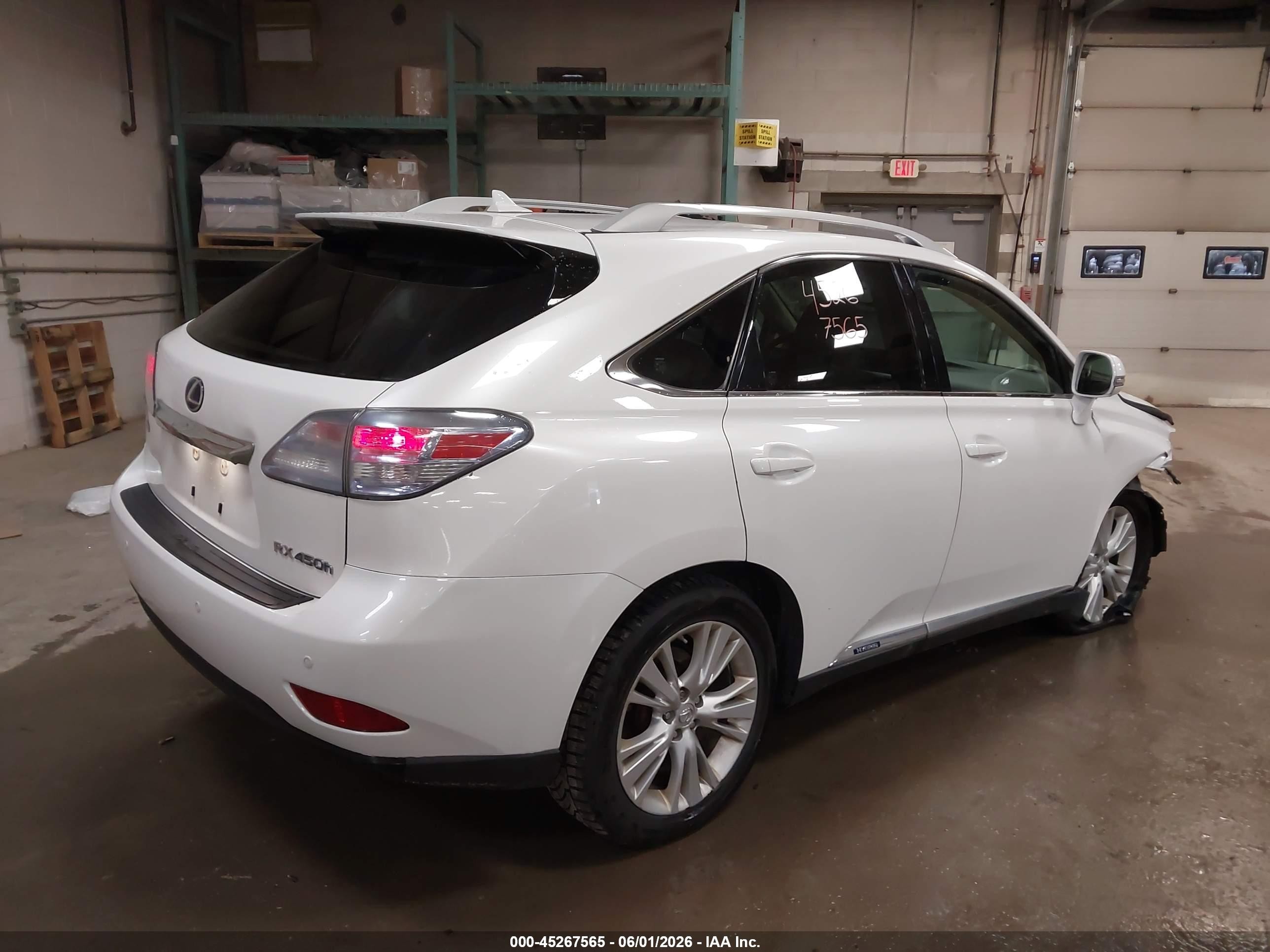 2012 Lexus Rx 450h   White vin: JTJBC1BA8C2433874