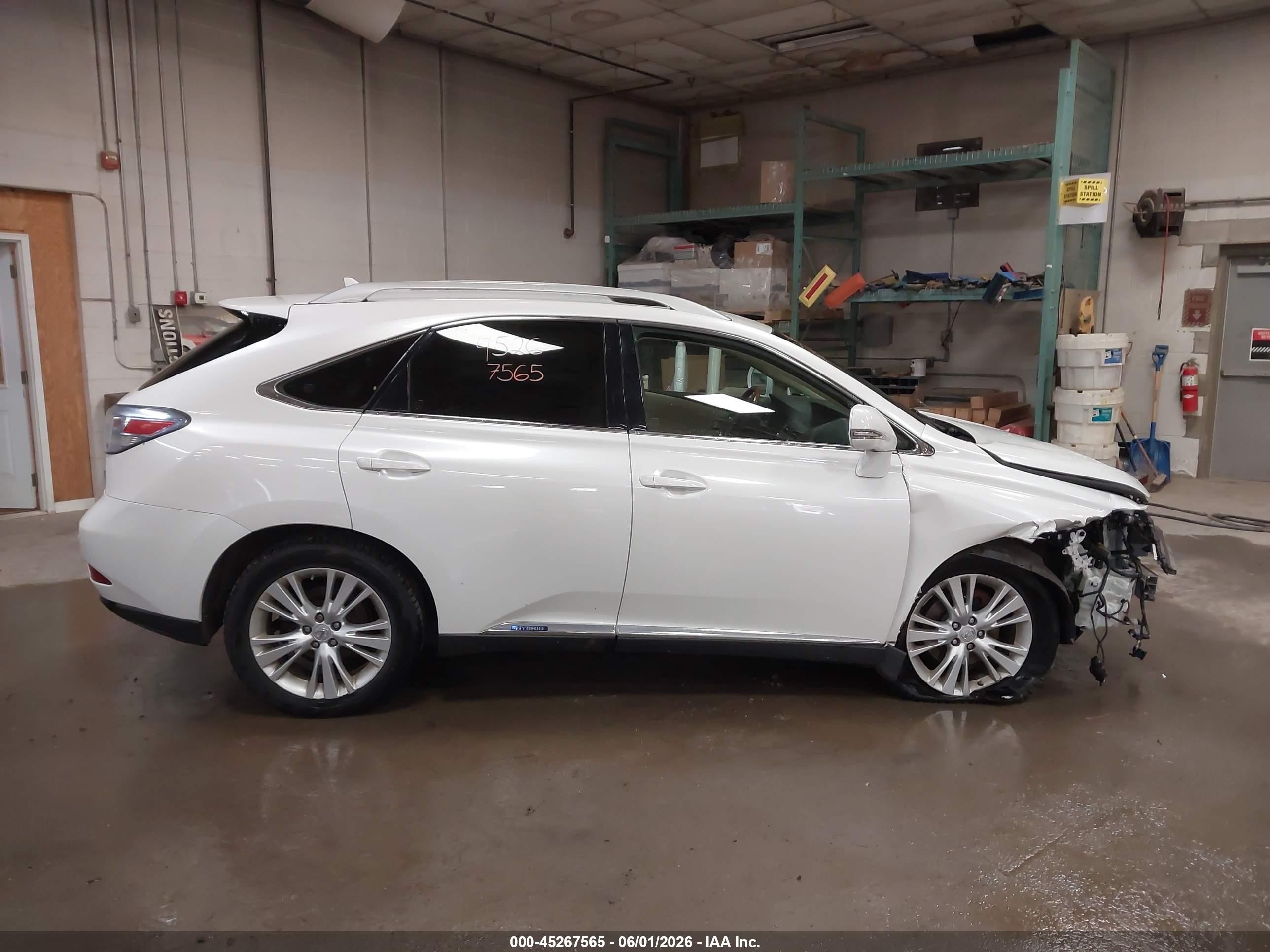 2012 Lexus Rx 450h   White vin: JTJBC1BA8C2433874