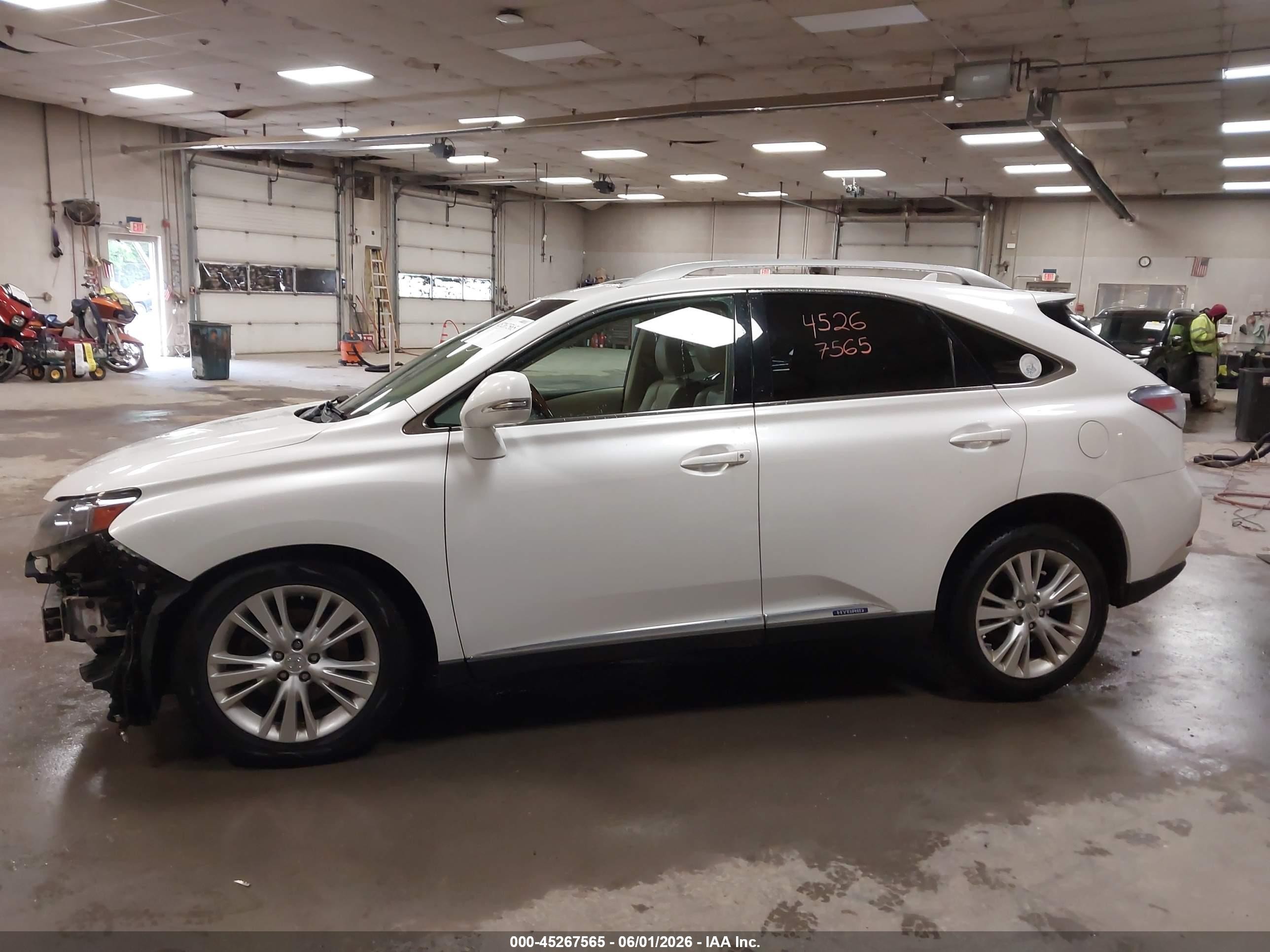2012 Lexus Rx 450h   White vin: JTJBC1BA8C2433874