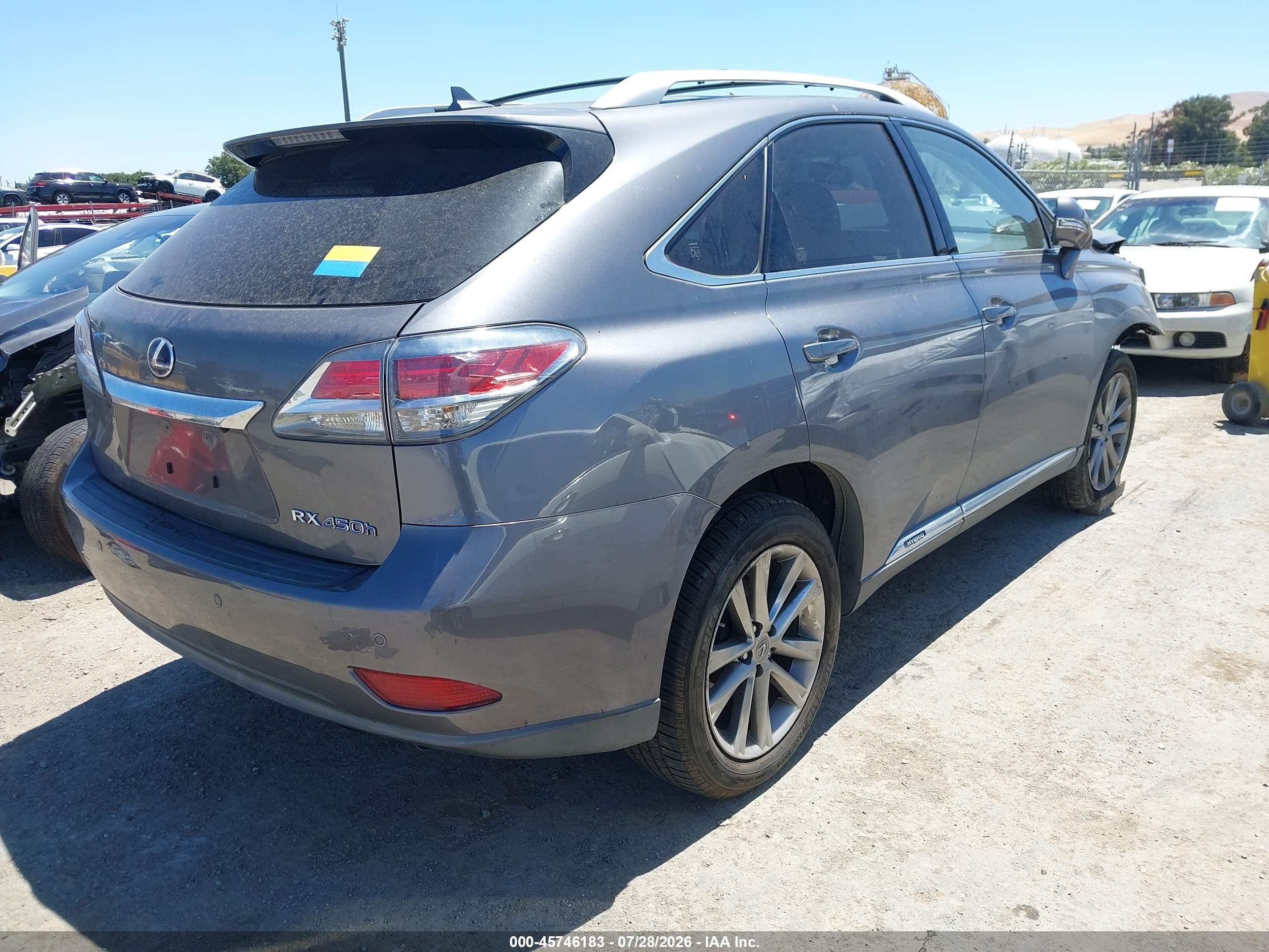 2013 Lexus Rx 450h   Gray vin: JTJBC1BA8D2066511