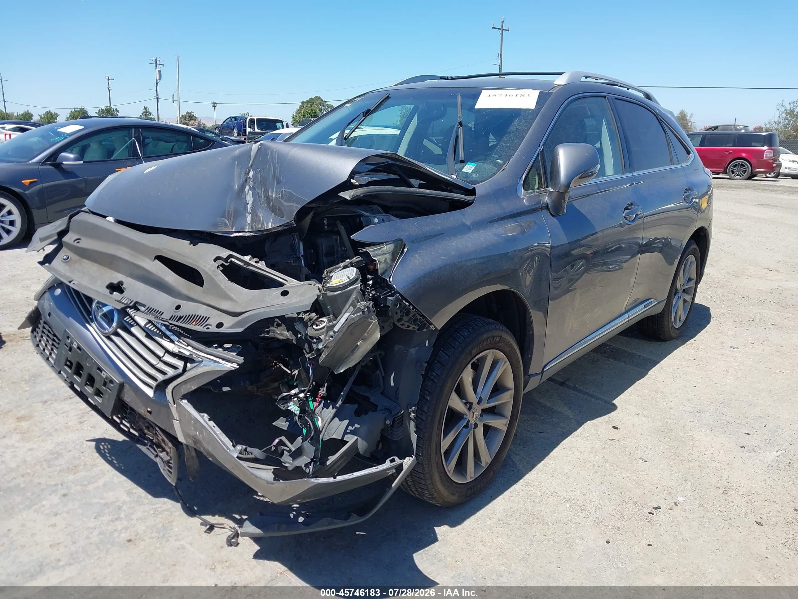 2013 Lexus Rx 450h   Gray vin: JTJBC1BA8D2066511