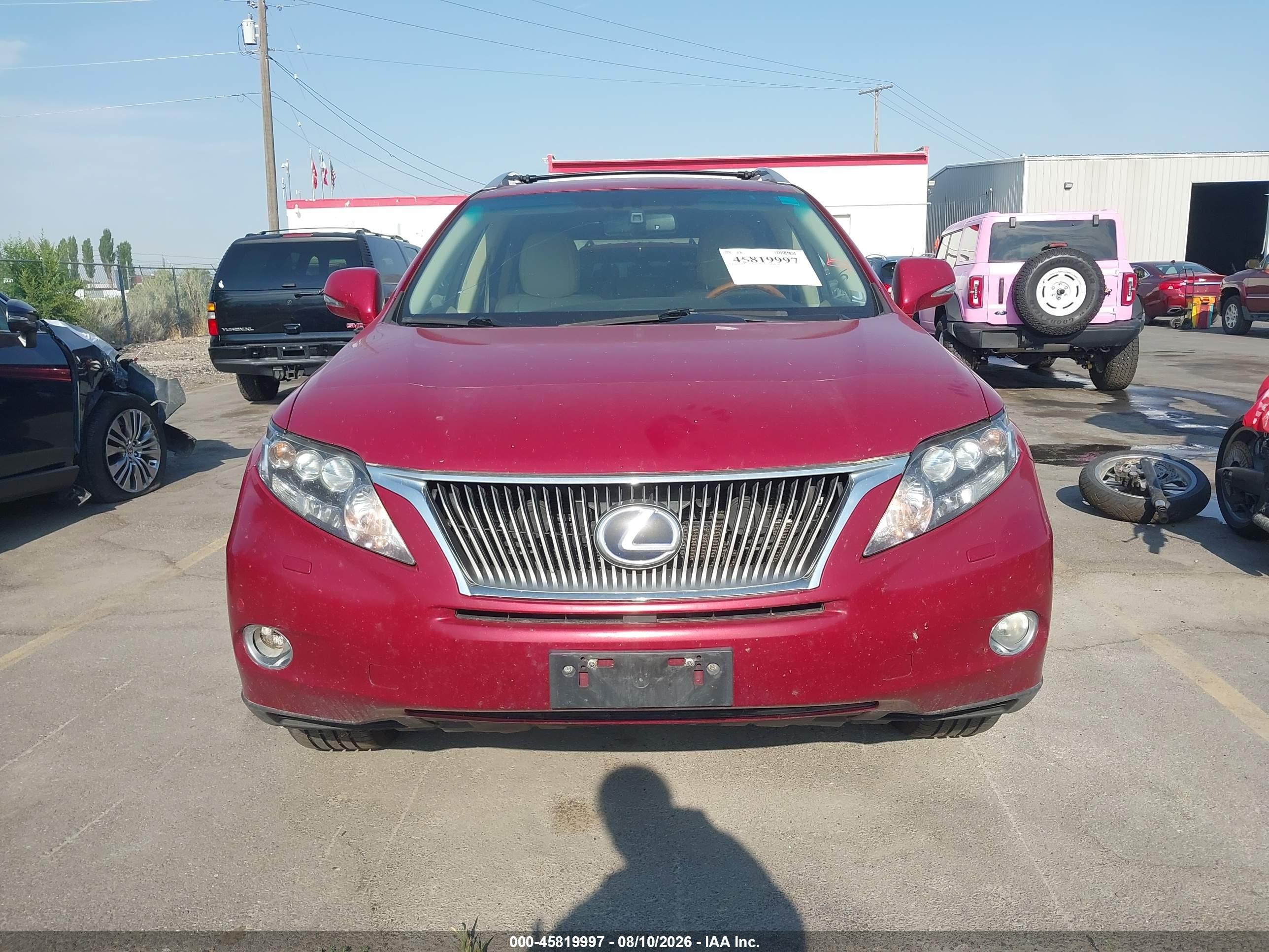 2010 Lexus Rx 450h   Red vin: JTJBC1BA9A2026501
