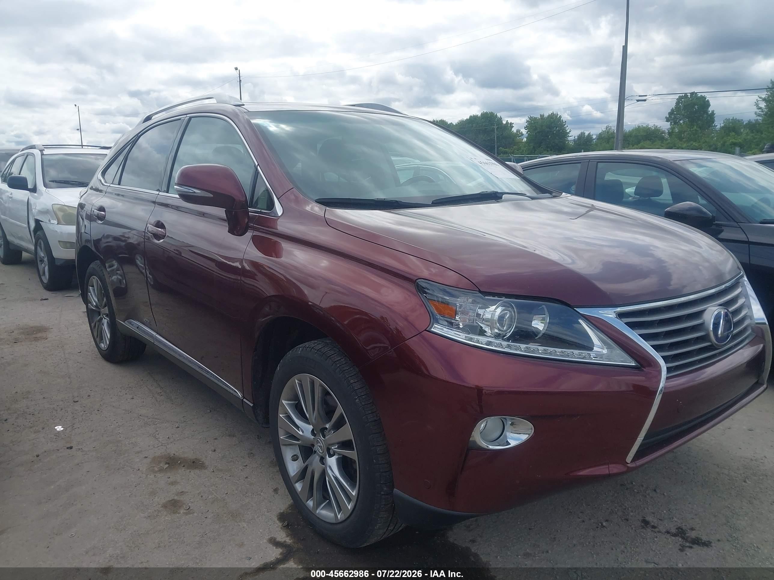 2013 Lexus Rx 450h   Maroon vin: JTJBC1BA9D2064976