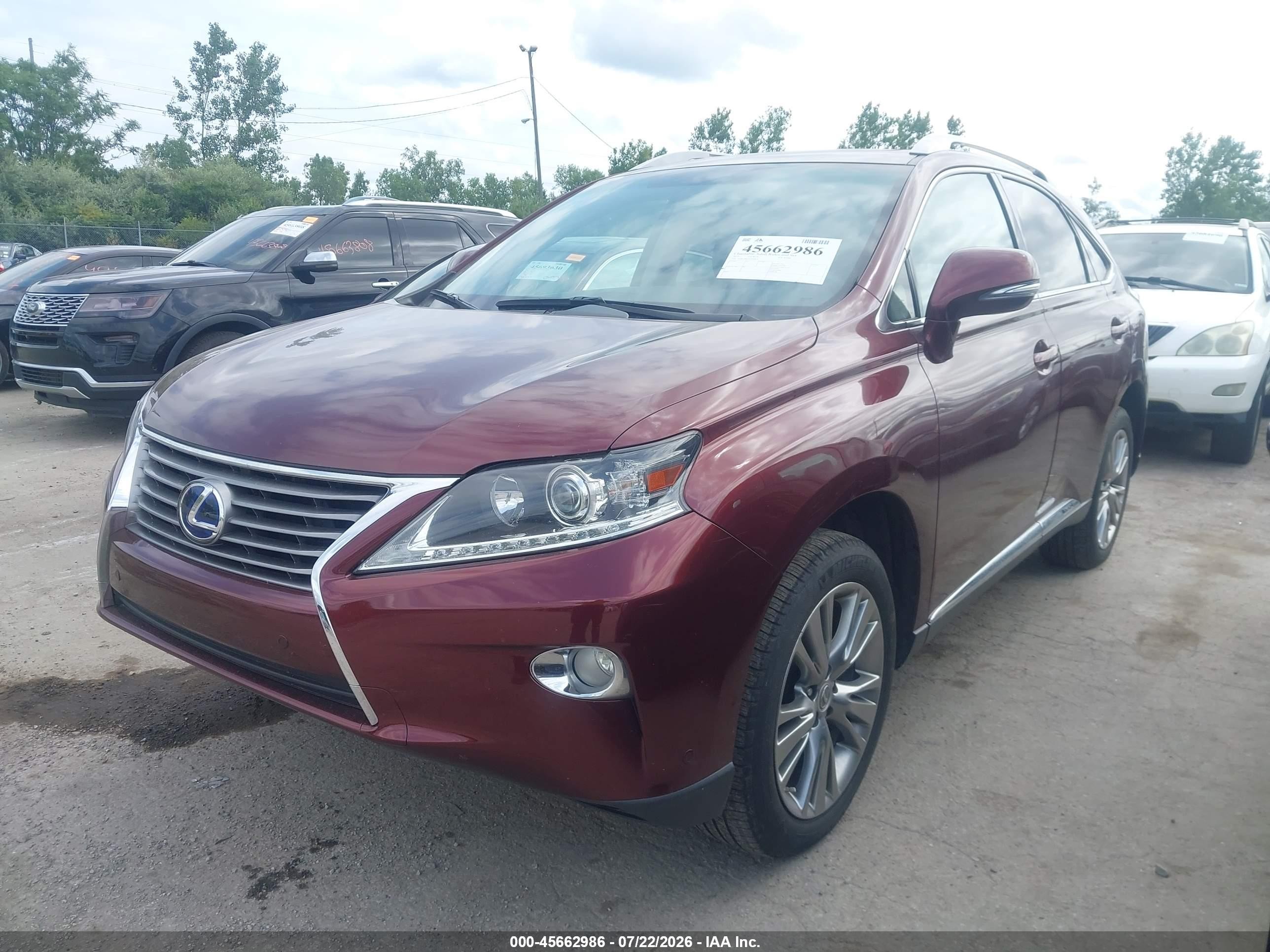 2013 Lexus Rx 450h   Maroon vin: JTJBC1BA9D2064976