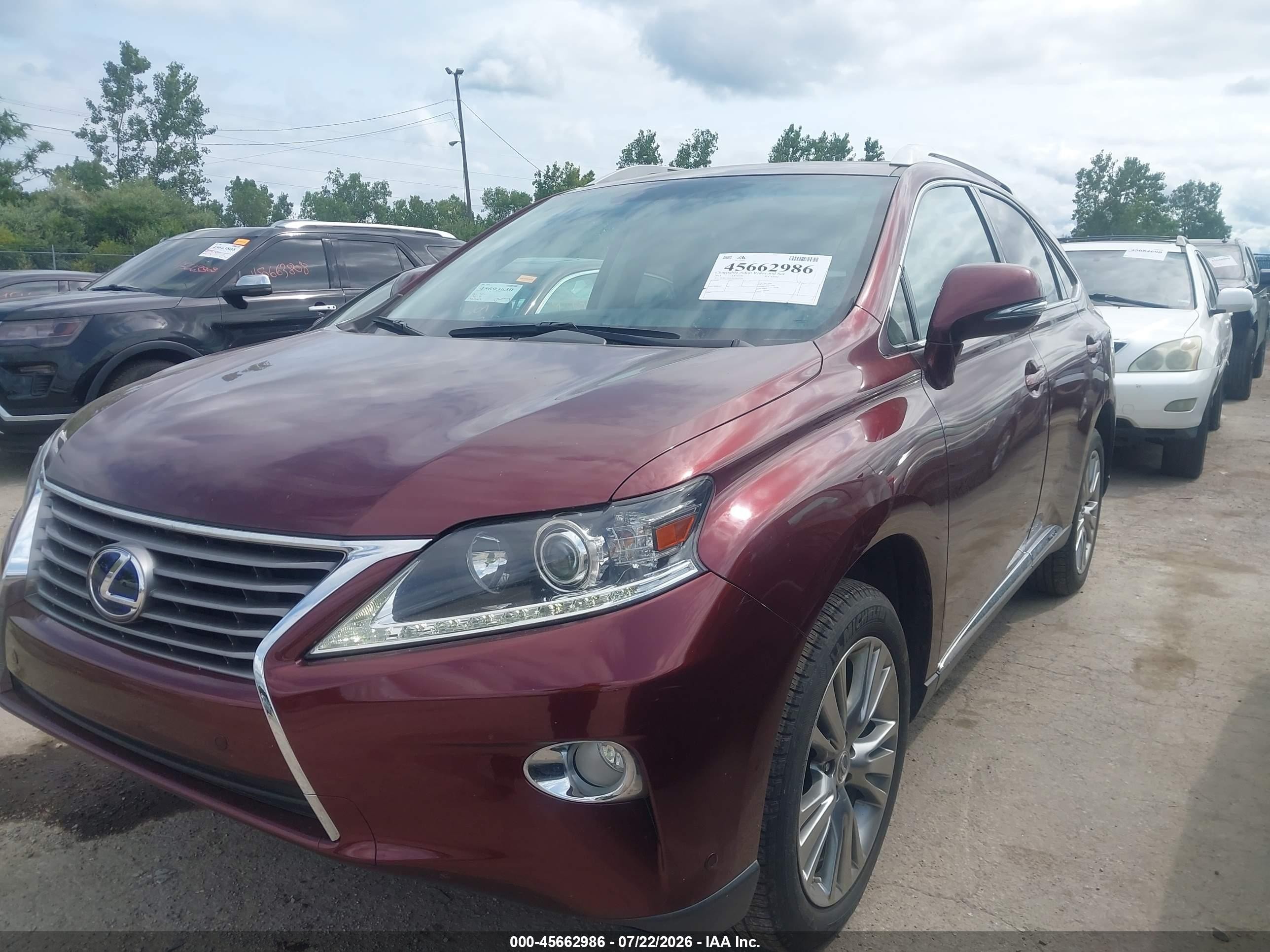 2013 Lexus Rx 450h   Maroon vin: JTJBC1BA9D2064976