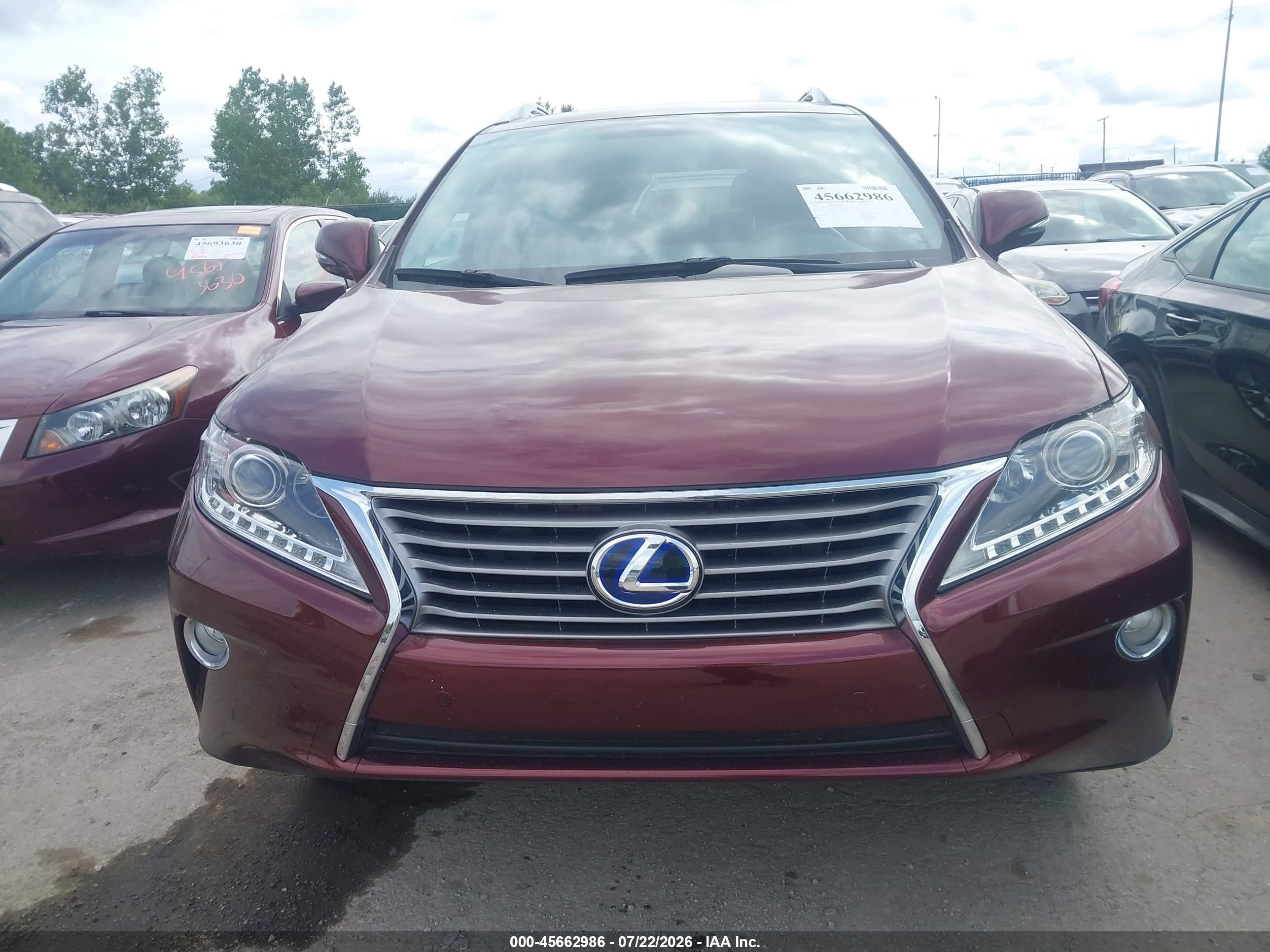 2013 Lexus Rx 450h   Maroon vin: JTJBC1BA9D2064976
