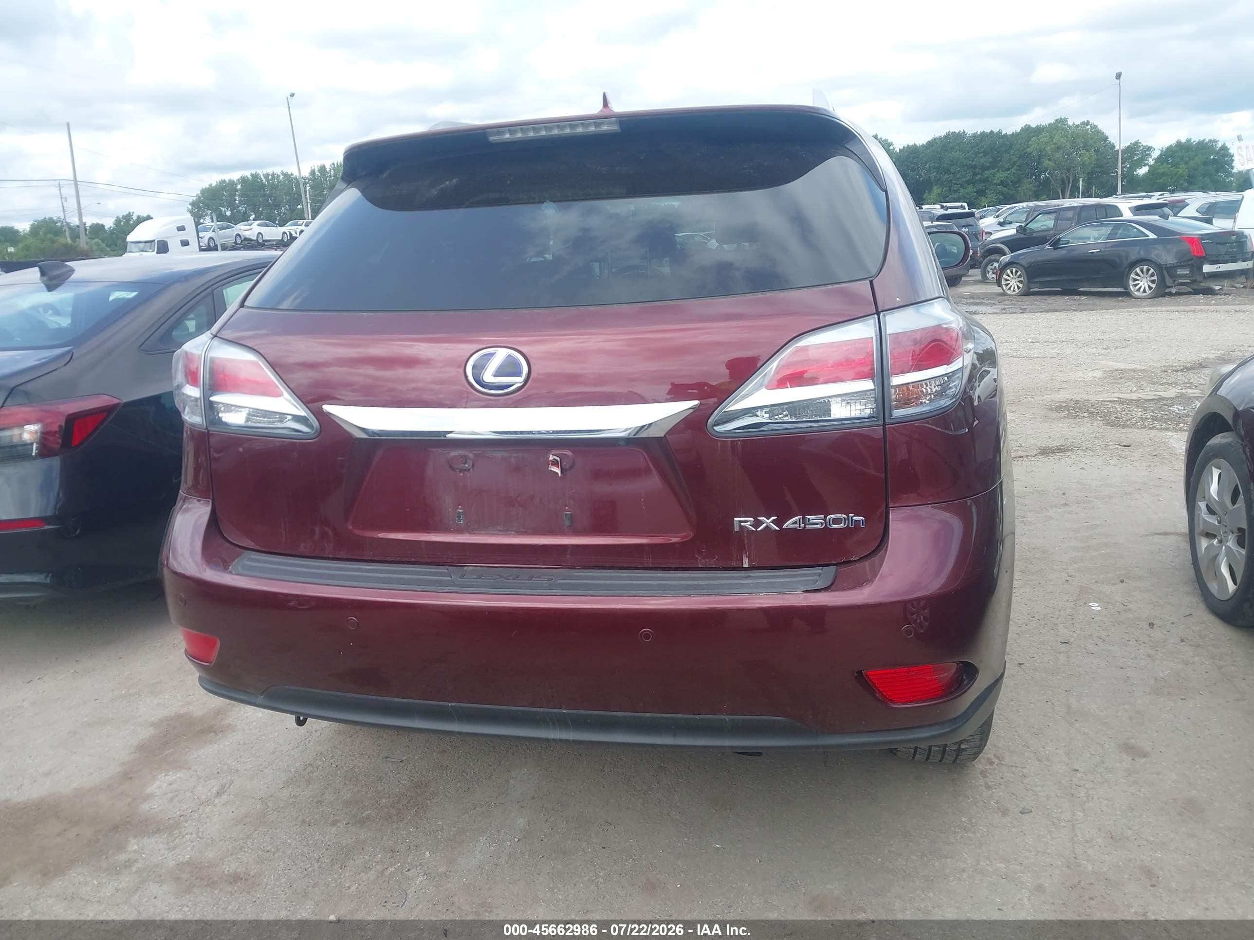 2013 Lexus Rx 450h   Maroon vin: JTJBC1BA9D2064976