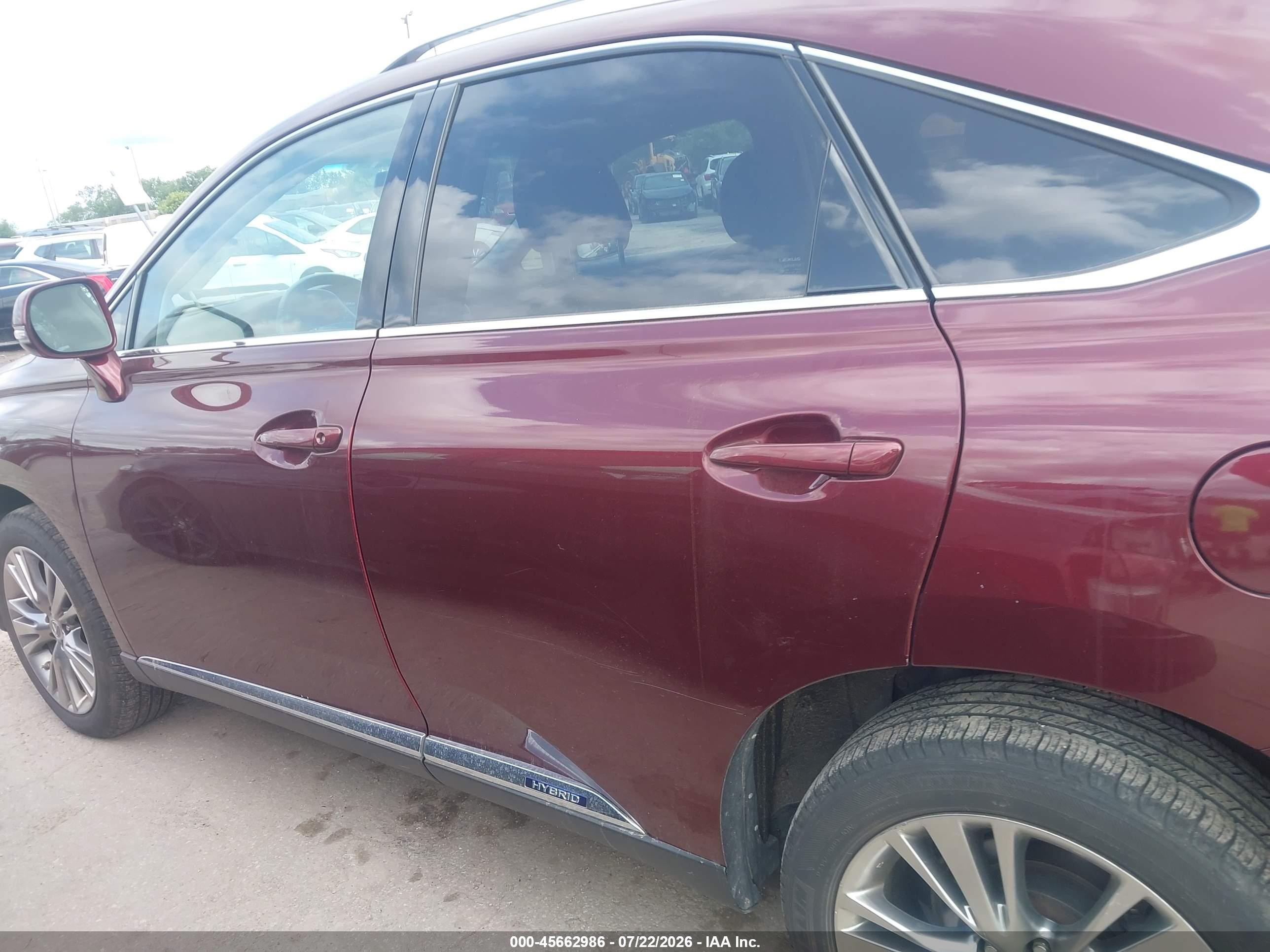 2013 Lexus Rx 450h   Maroon vin: JTJBC1BA9D2064976