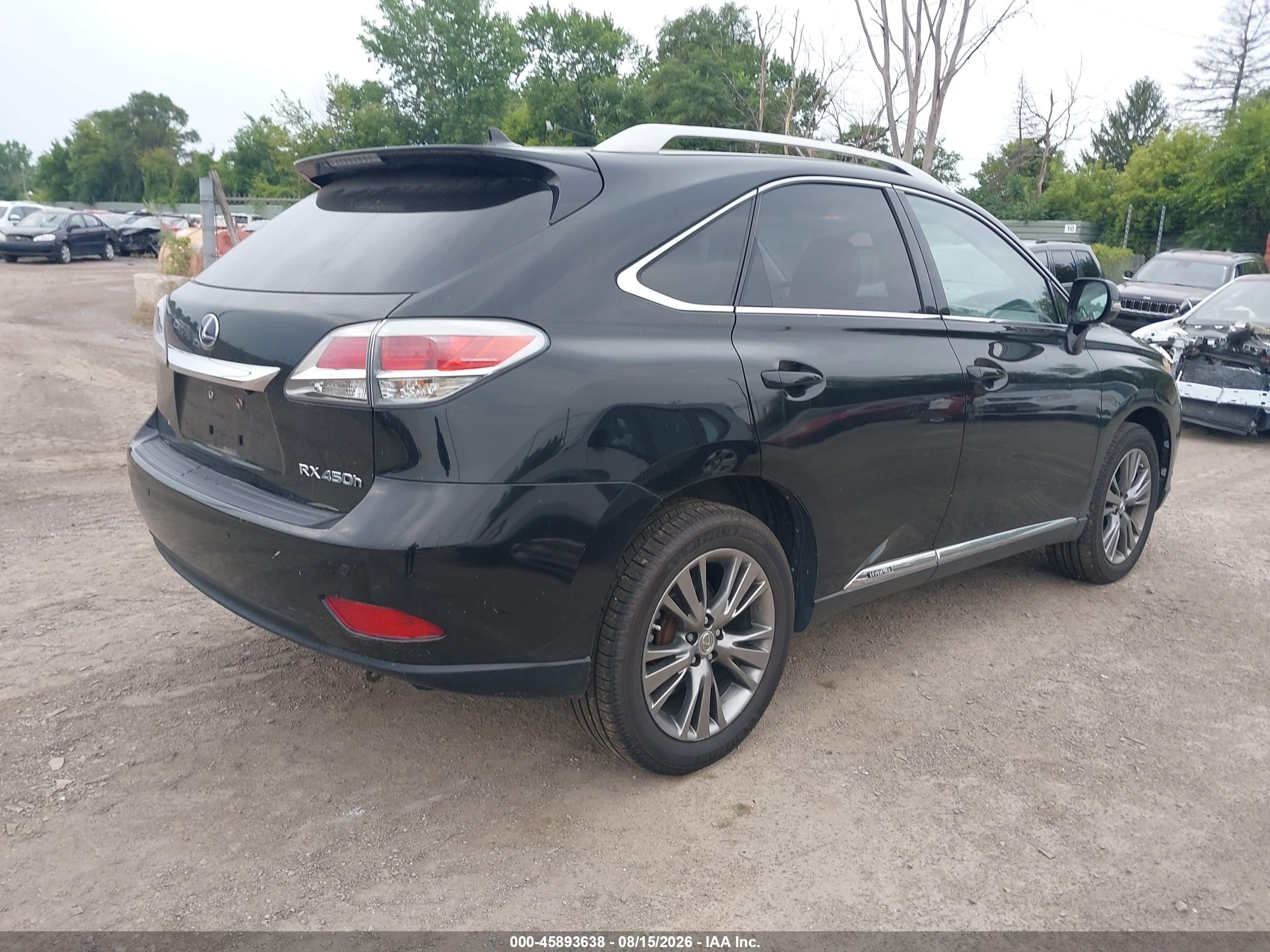 2013 Lexus Rx 450h Black vin: JTJBC1BA9D2442021