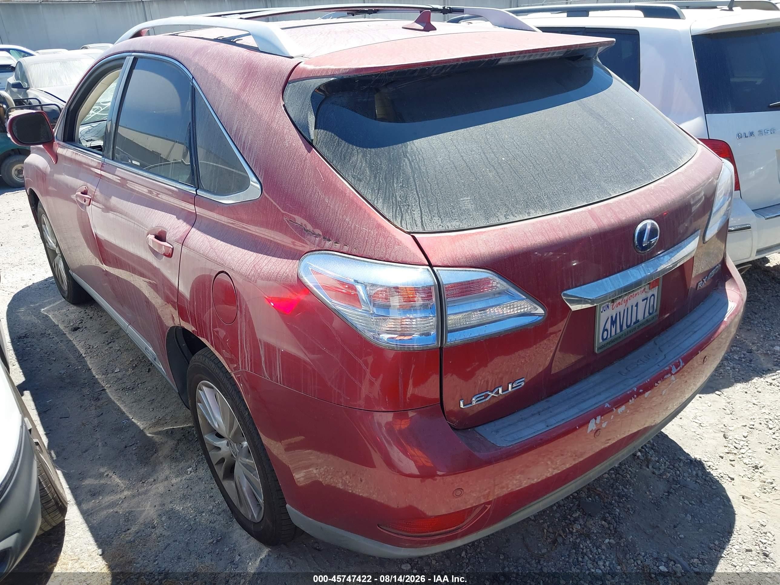 2010 Lexus Rx 450h Red vin: JTJBC1BAXA2020898