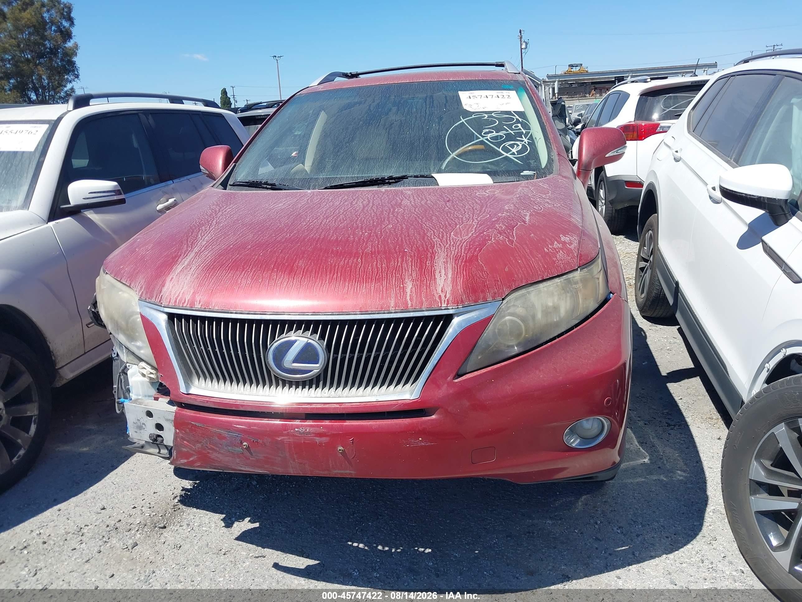 2010 Lexus Rx 450h Red vin: JTJBC1BAXA2020898