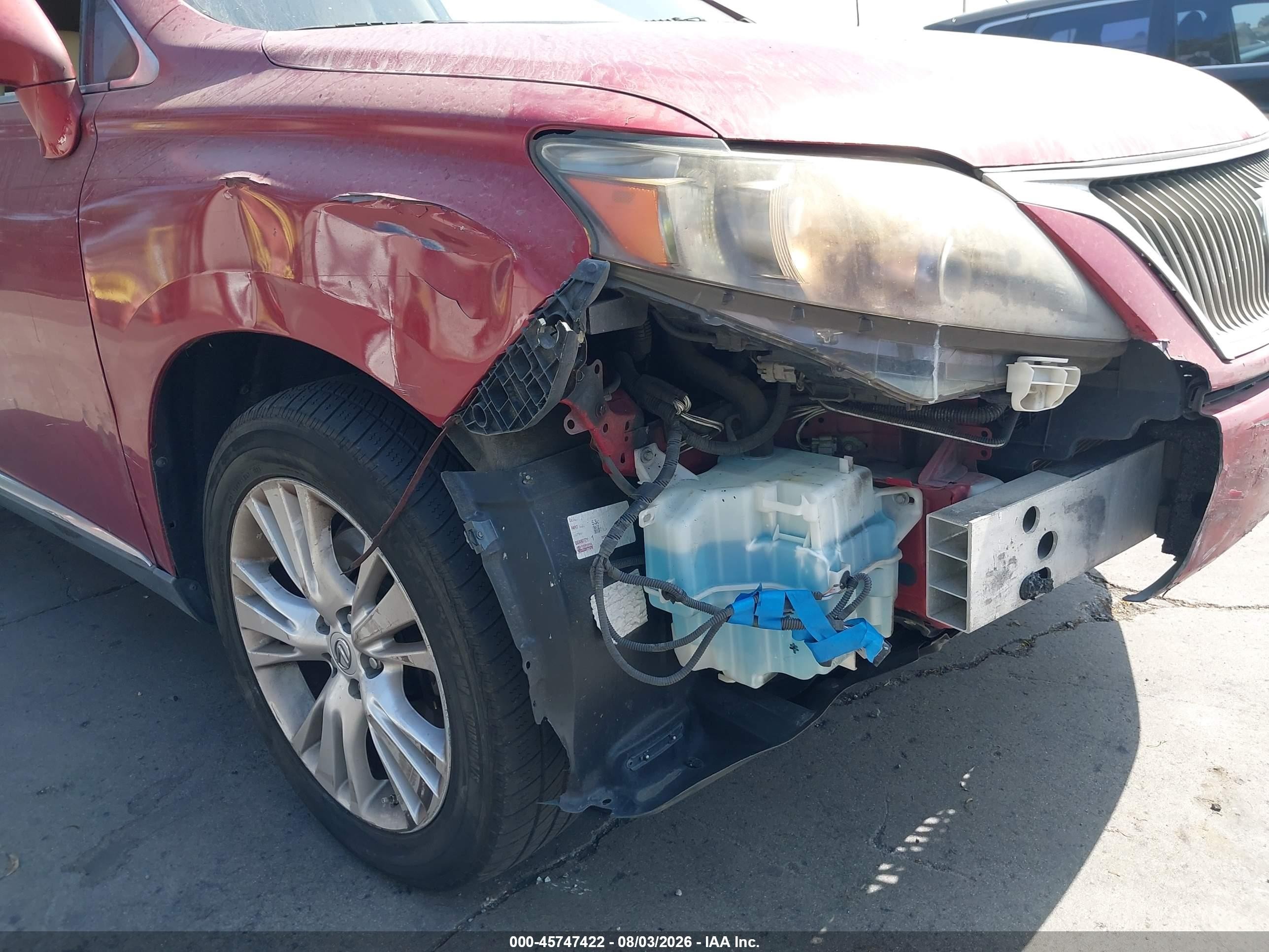 2010 Lexus Rx 450h Red vin: JTJBC1BAXA2020898