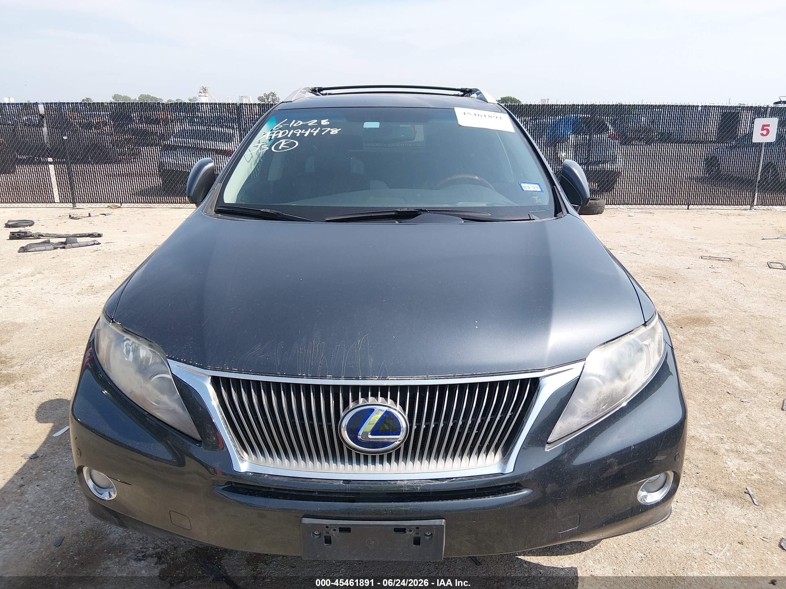 2010 Lexus Rx 450h   Gray vin: JTJBC1BAXA2023235