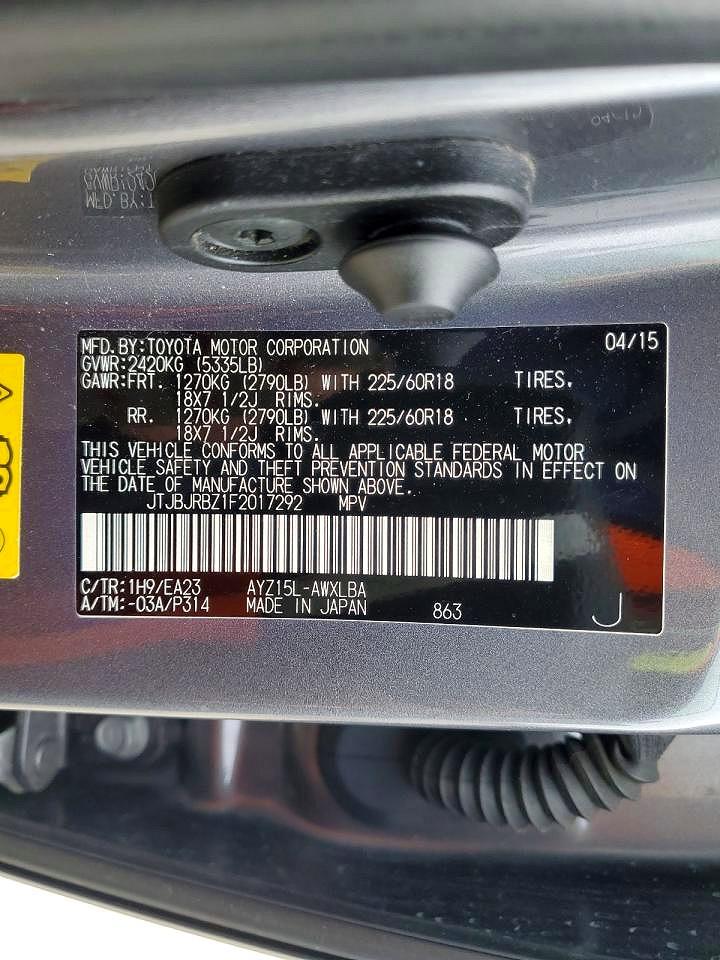 2015 Lexus Nx 300h Gray vin: JTJBJRBZ1F2017292
