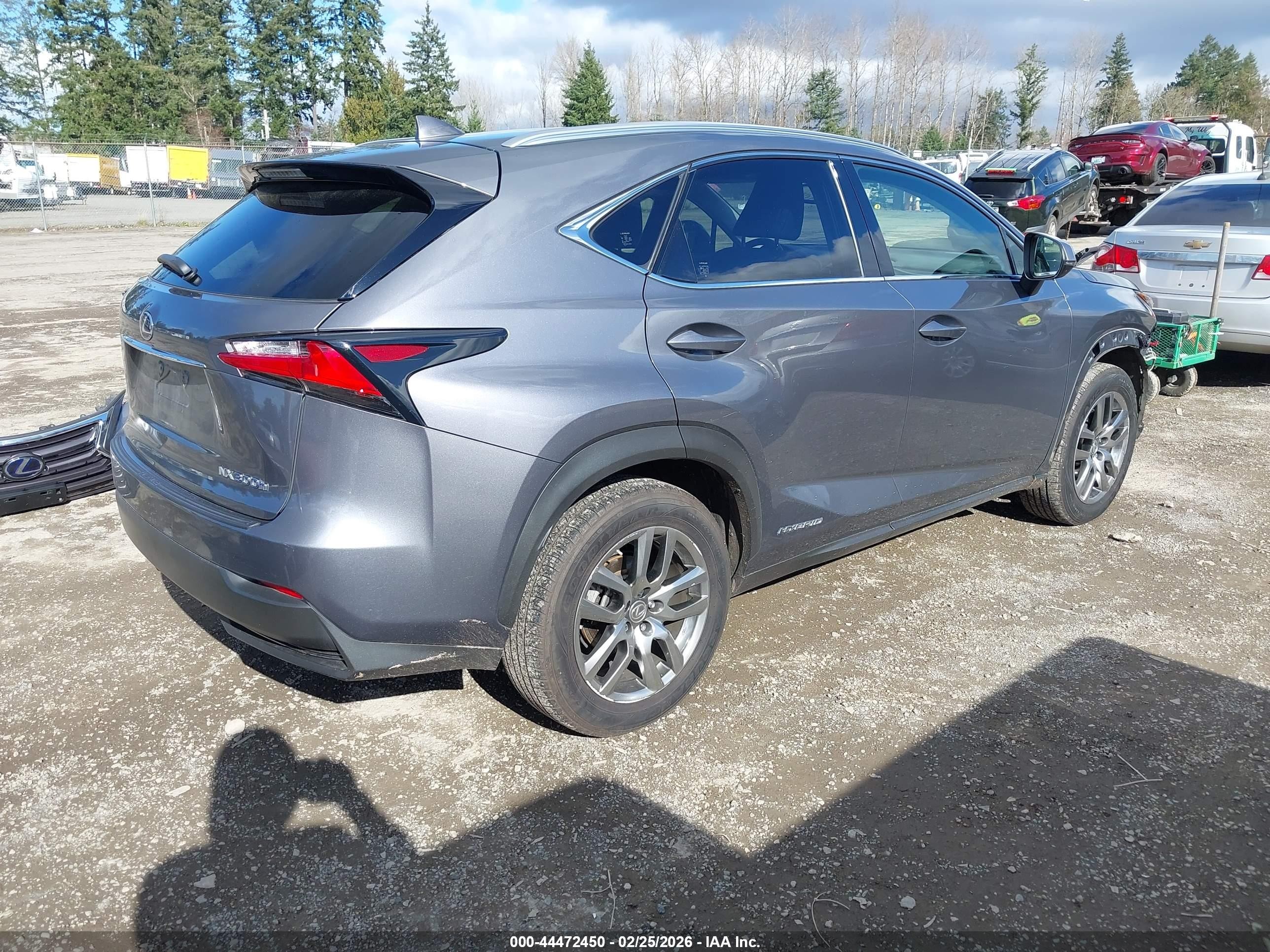 2015 Lexus Nx 300h   Gray vin: JTJBJRBZ2F2010609