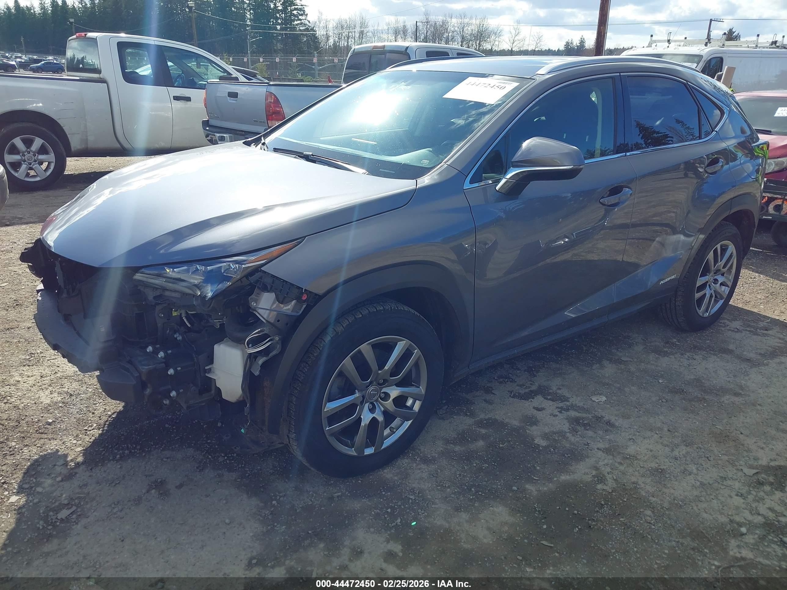 2015 Lexus Nx 300h   Gray vin: JTJBJRBZ2F2010609