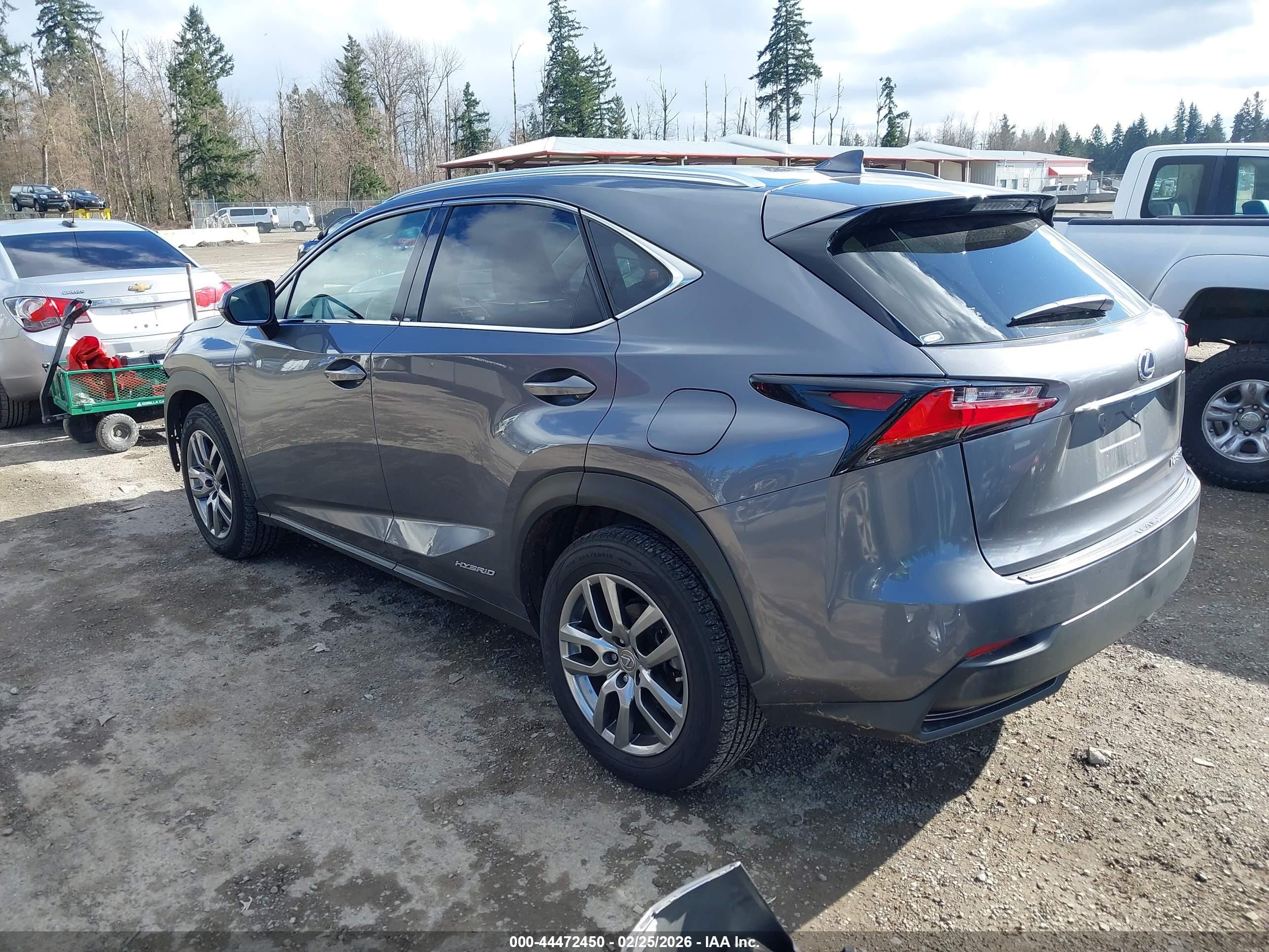 2015 Lexus Nx 300h   Gray vin: JTJBJRBZ2F2010609