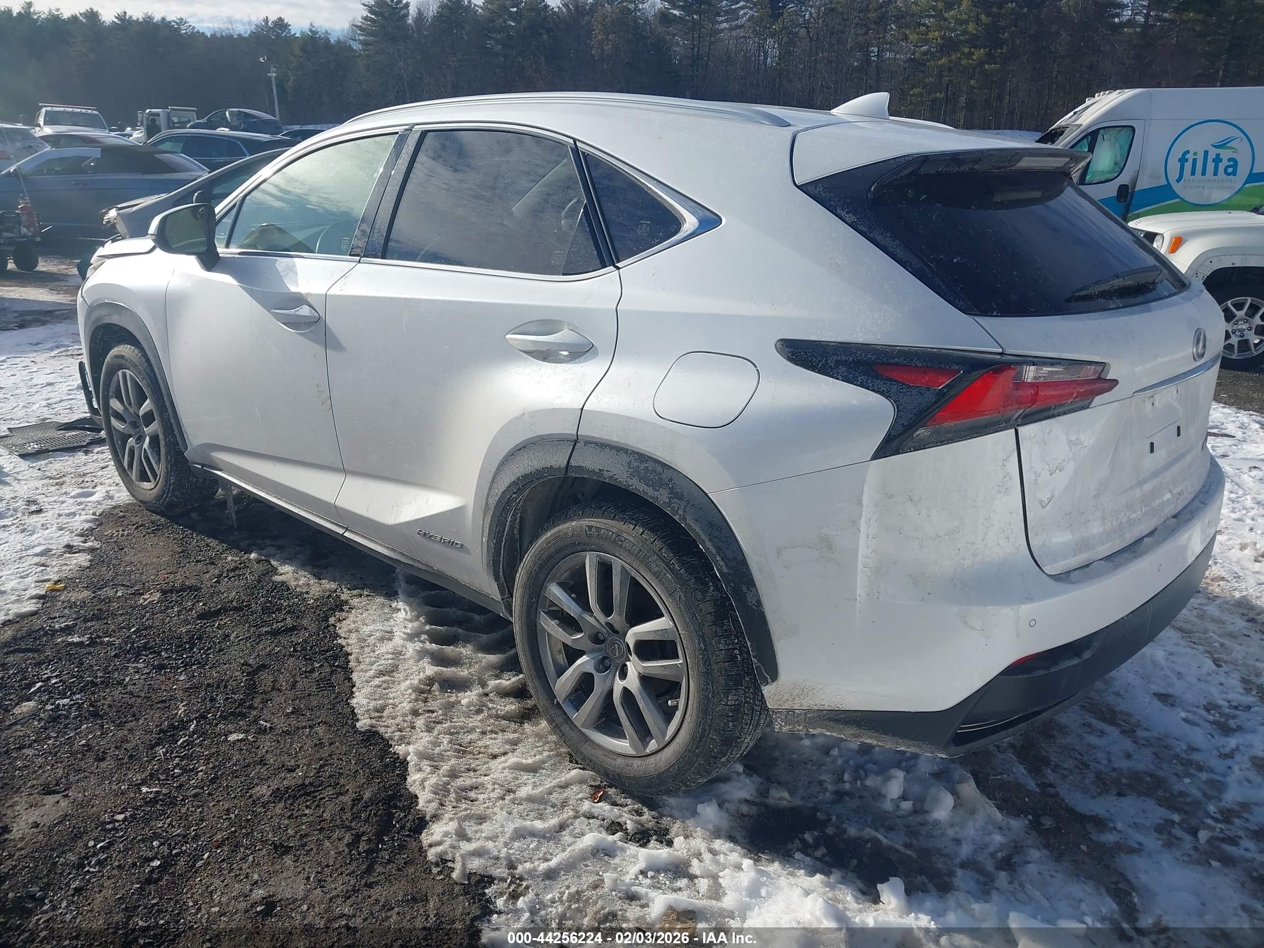 2015 Lexus Nx 300h   White vin: JTJBJRBZ2F2025837