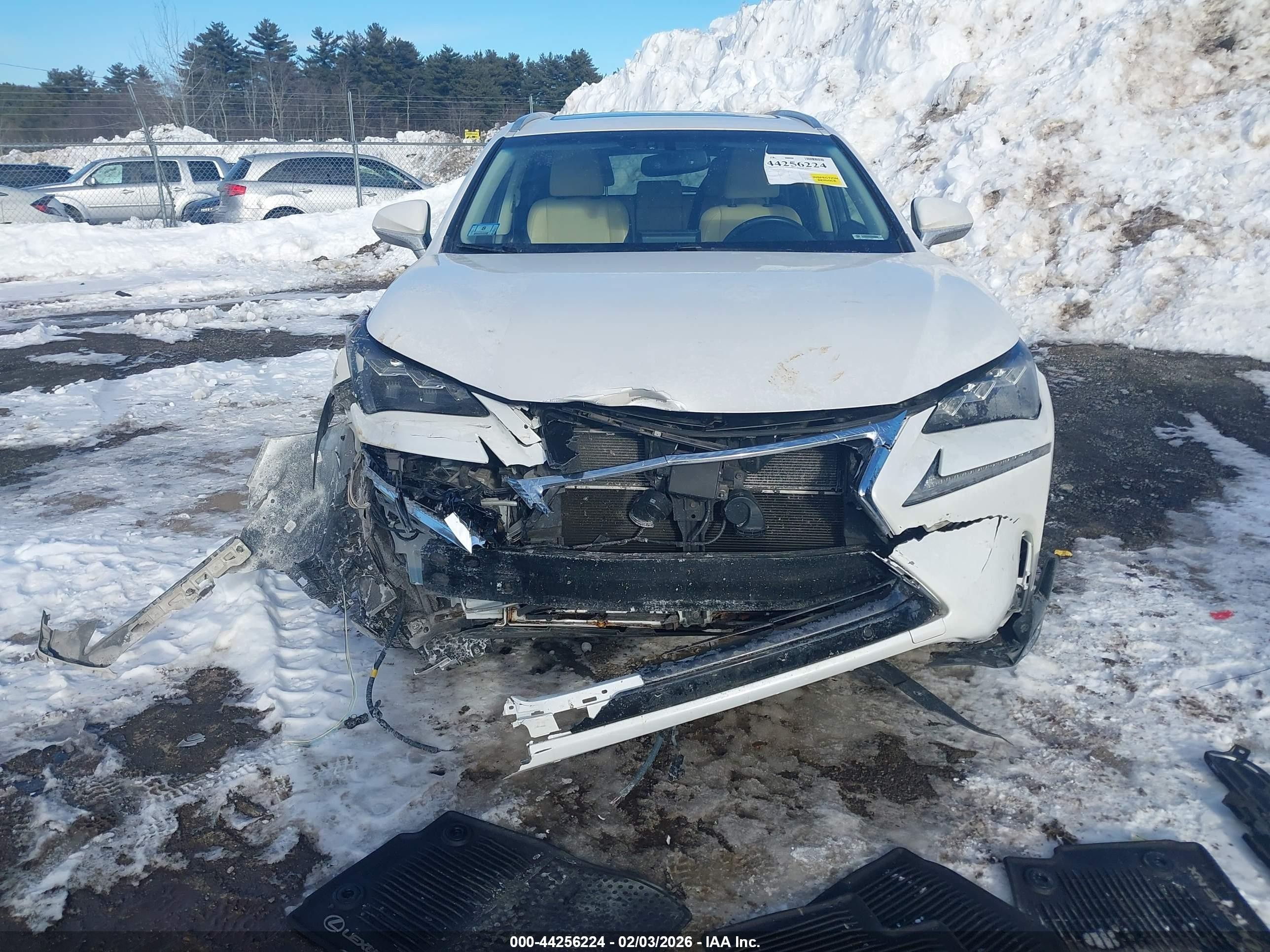 2015 Lexus Nx 300h   White vin: JTJBJRBZ2F2025837
