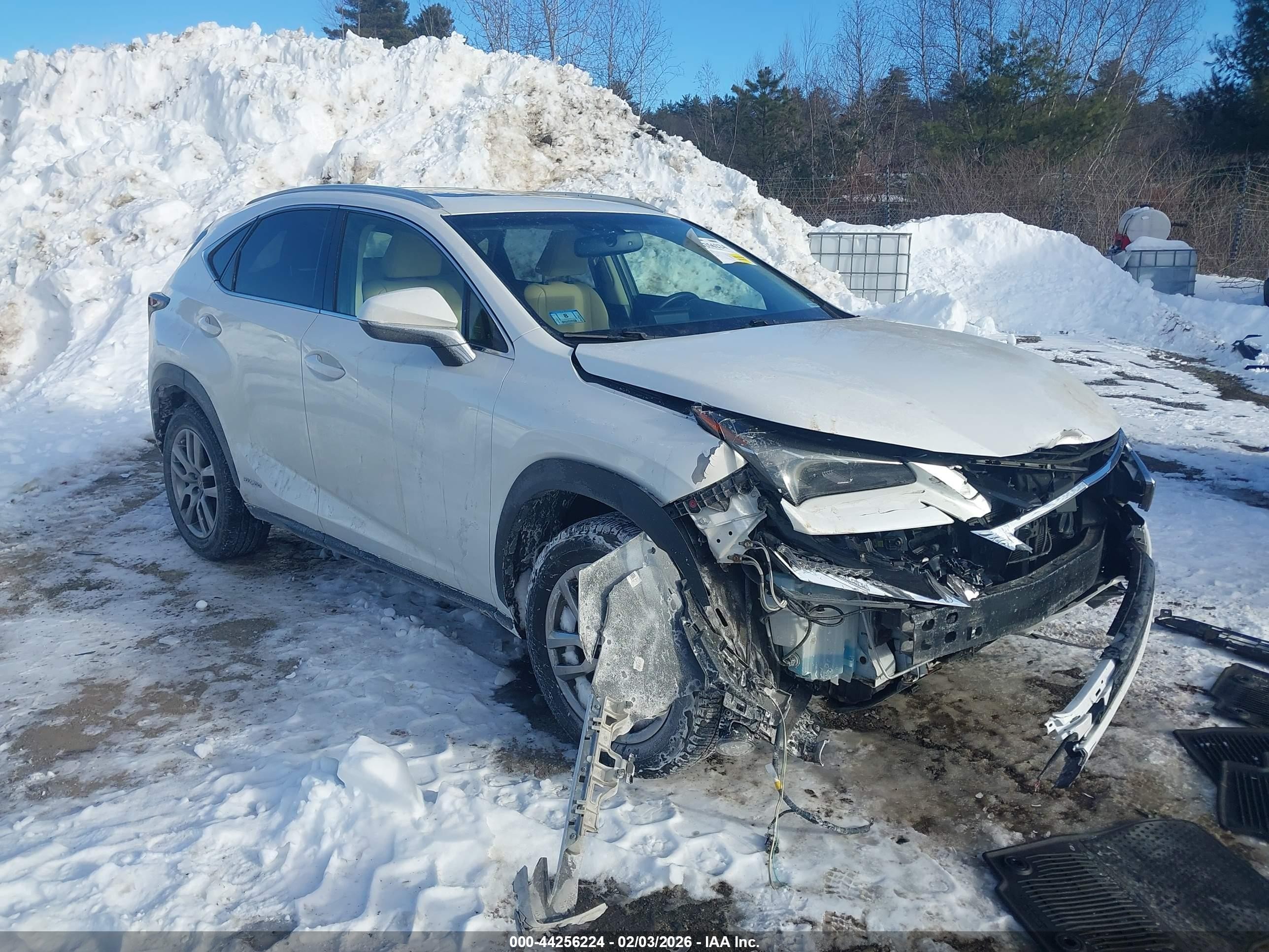 2015 Lexus Nx 300h   White vin: JTJBJRBZ2F2025837