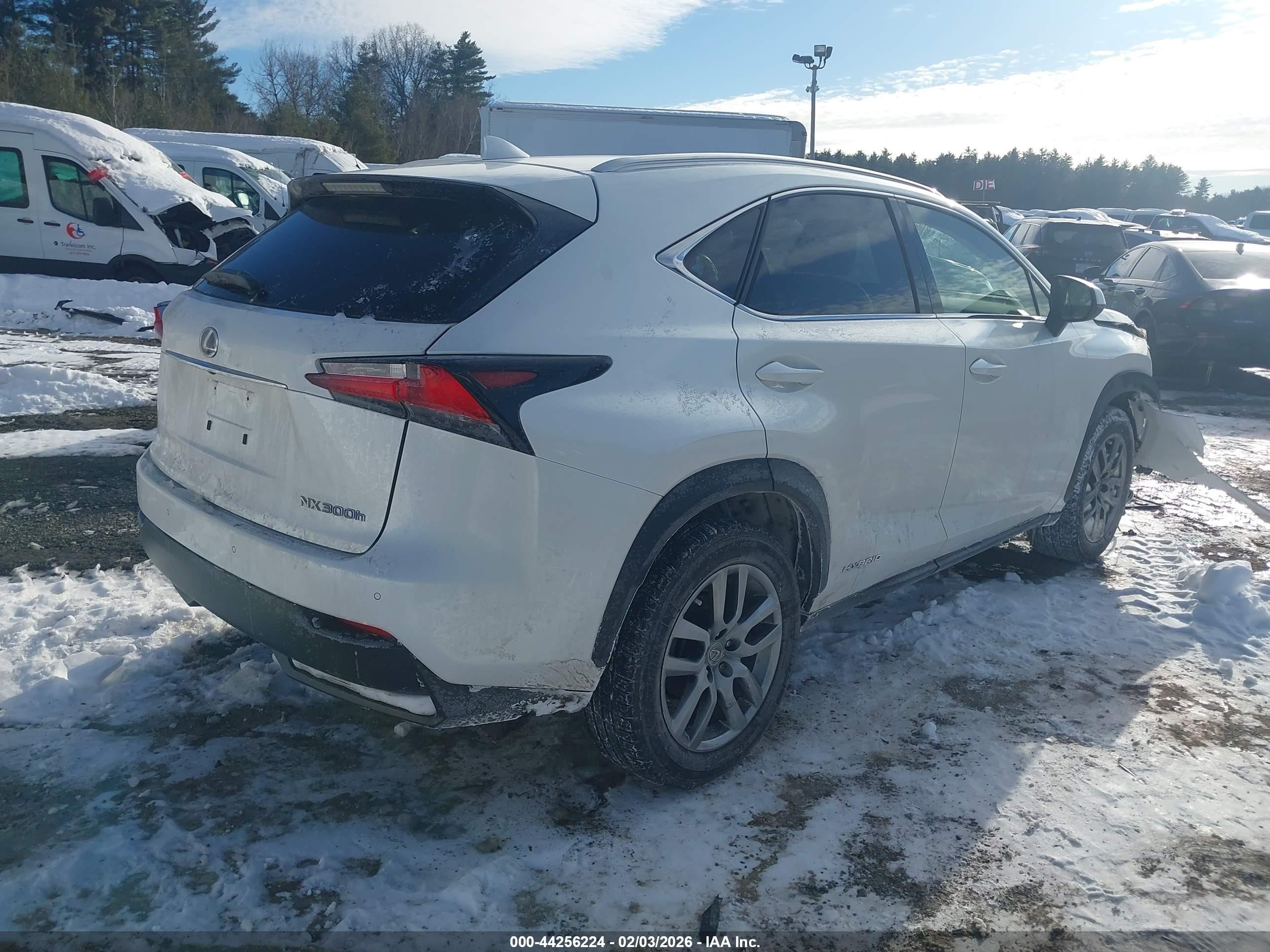 2015 Lexus Nx 300h   White vin: JTJBJRBZ2F2025837