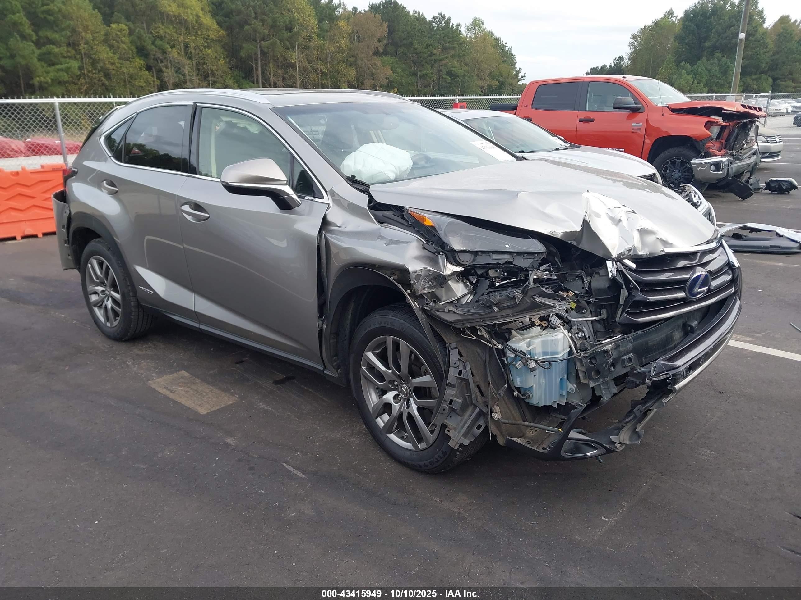 2015 Lexus Nx 300h   Gray vin: JTJBJRBZ6F2009706