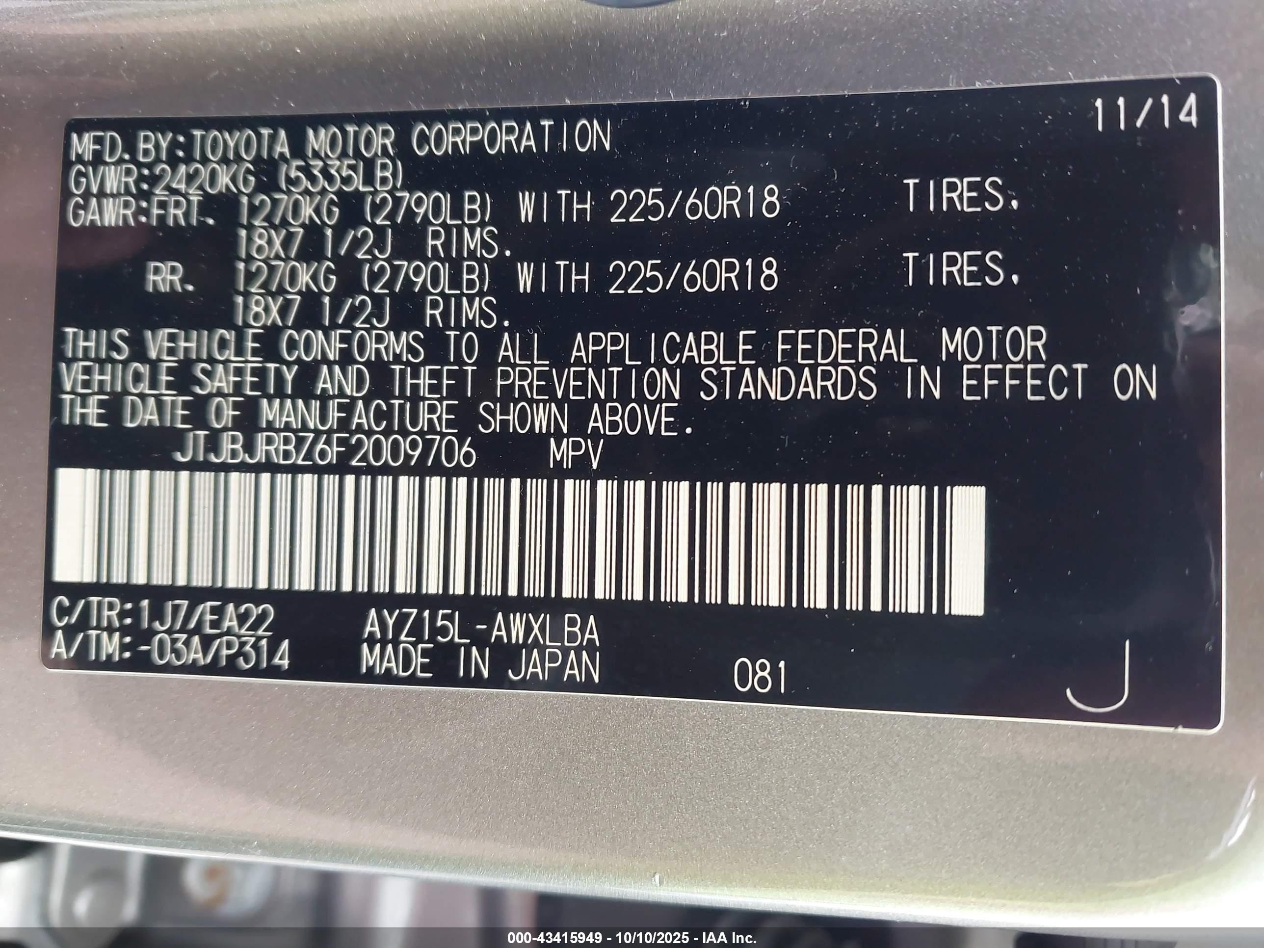 2015 Lexus Nx 300h   Gray vin: JTJBJRBZ6F2009706