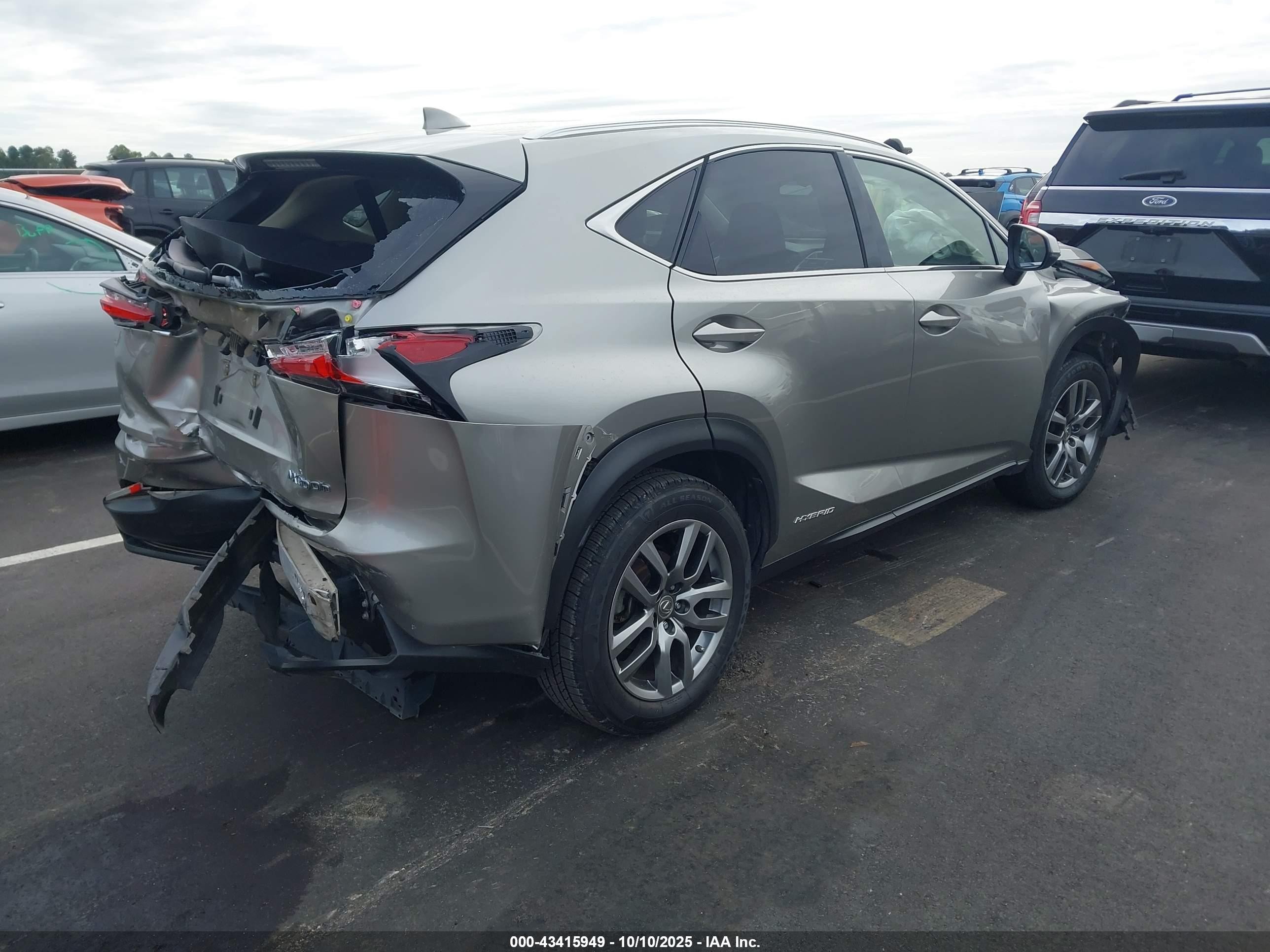 2015 Lexus Nx 300h   Gray vin: JTJBJRBZ6F2009706