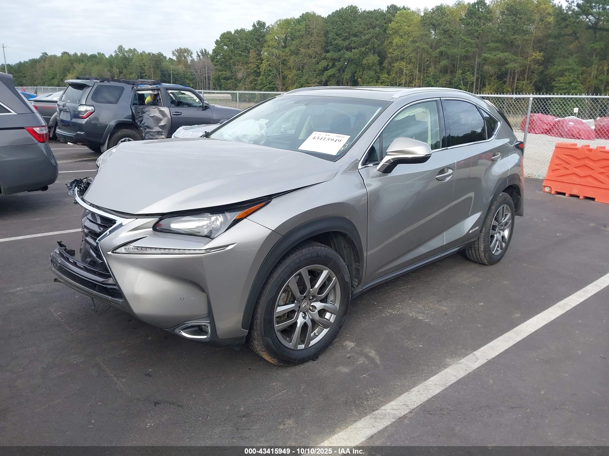 2015 Lexus Nx 300h   Gray vin: JTJBJRBZ6F2009706
