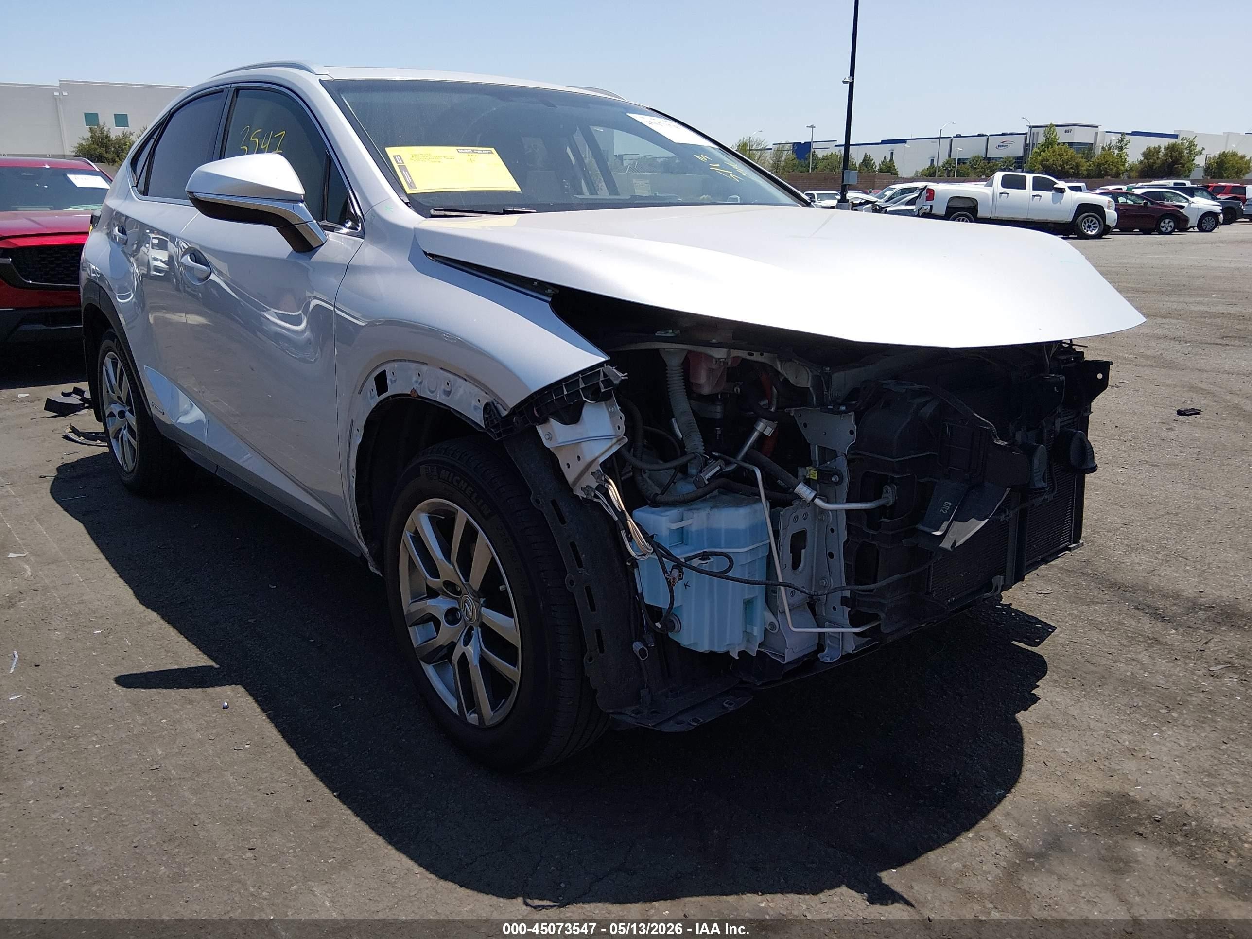2015 Lexus Nx 300h   Silver vin: JTJBJRBZ6F2027011