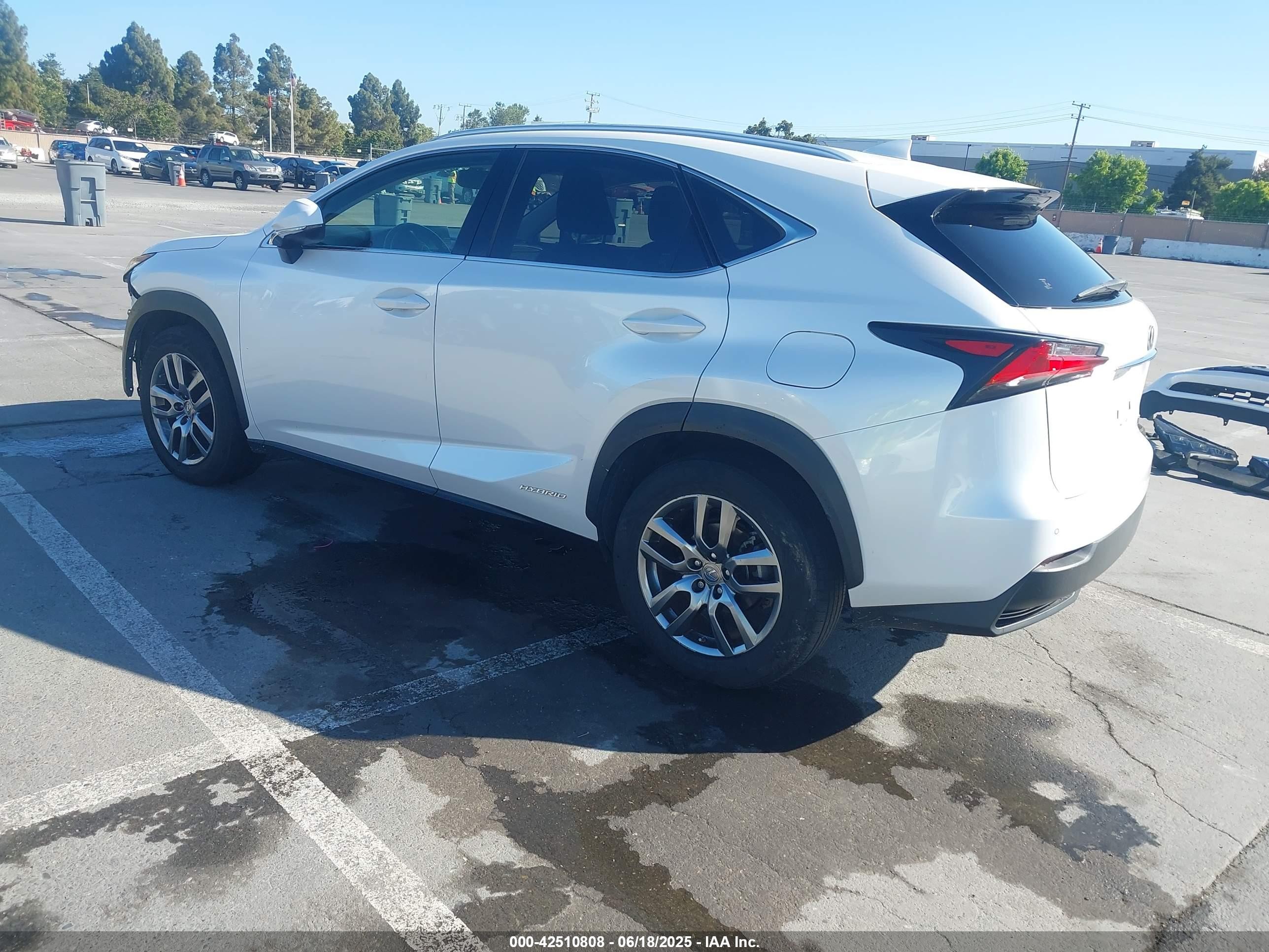 2015 Lexus Nx 300h   White vin: JTJBJRBZ6F2028997
