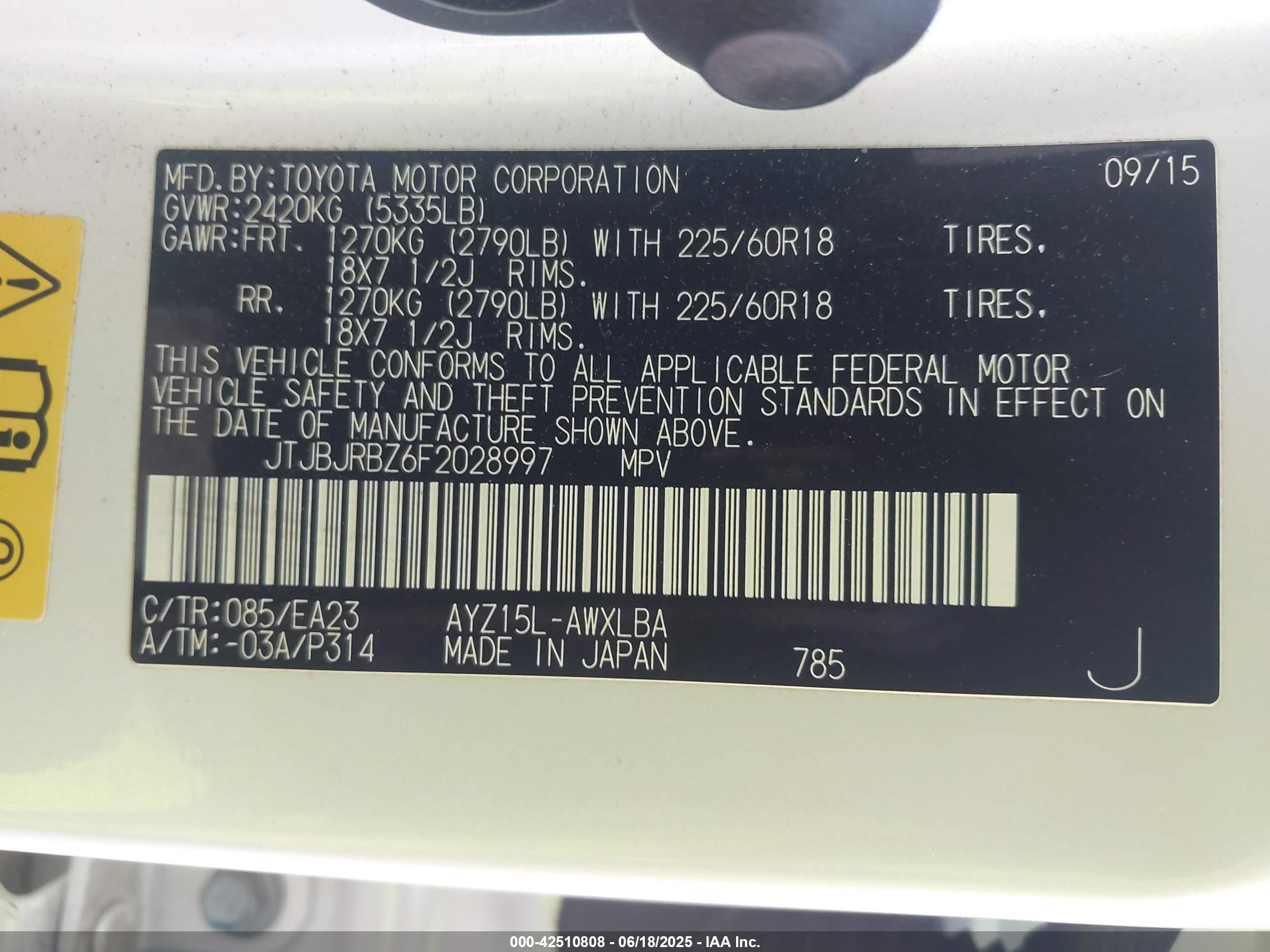 2015 Lexus Nx 300h   White vin: JTJBJRBZ6F2028997