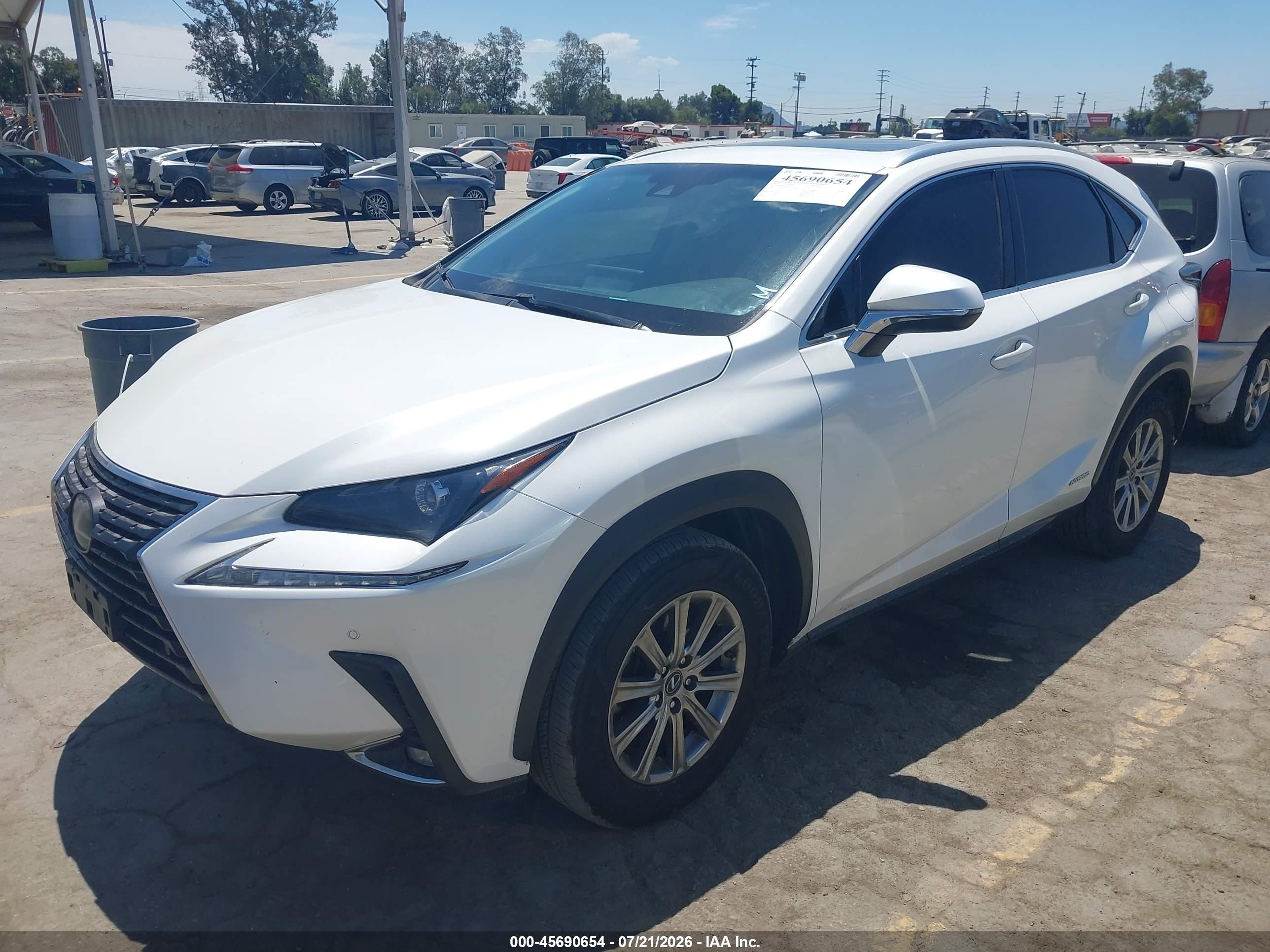 2019 Lexus Nx 300h   White vin: JTJBJRBZ6K2116457