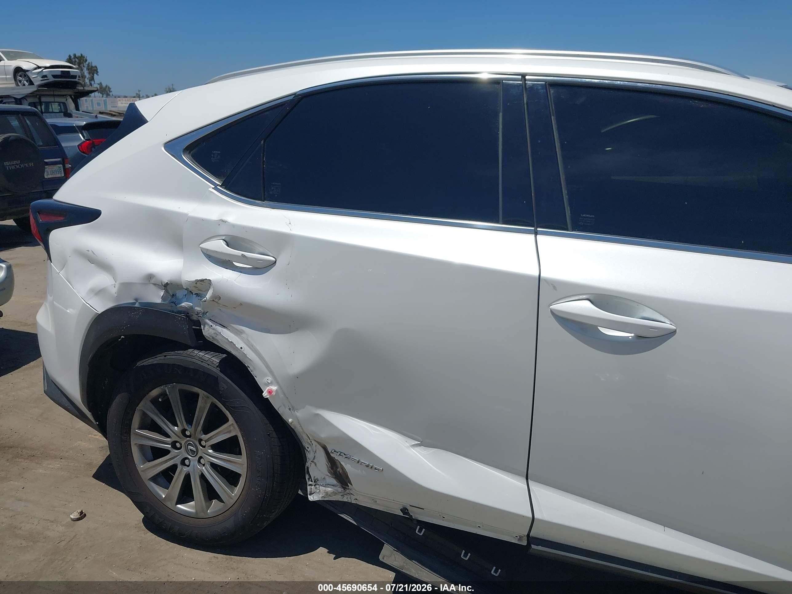 2019 Lexus Nx 300h   White vin: JTJBJRBZ6K2116457