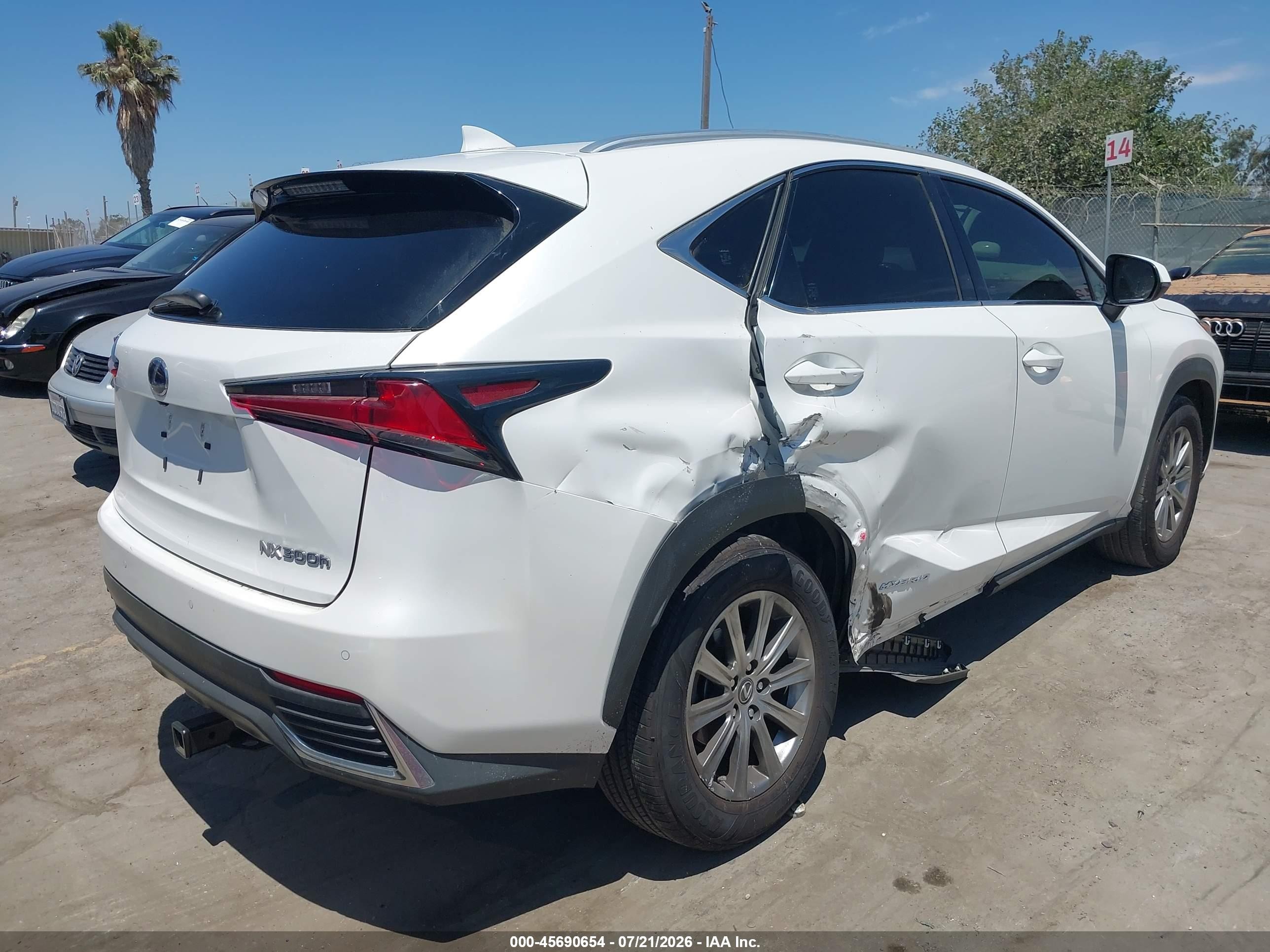 2019 Lexus Nx 300h   White vin: JTJBJRBZ6K2116457