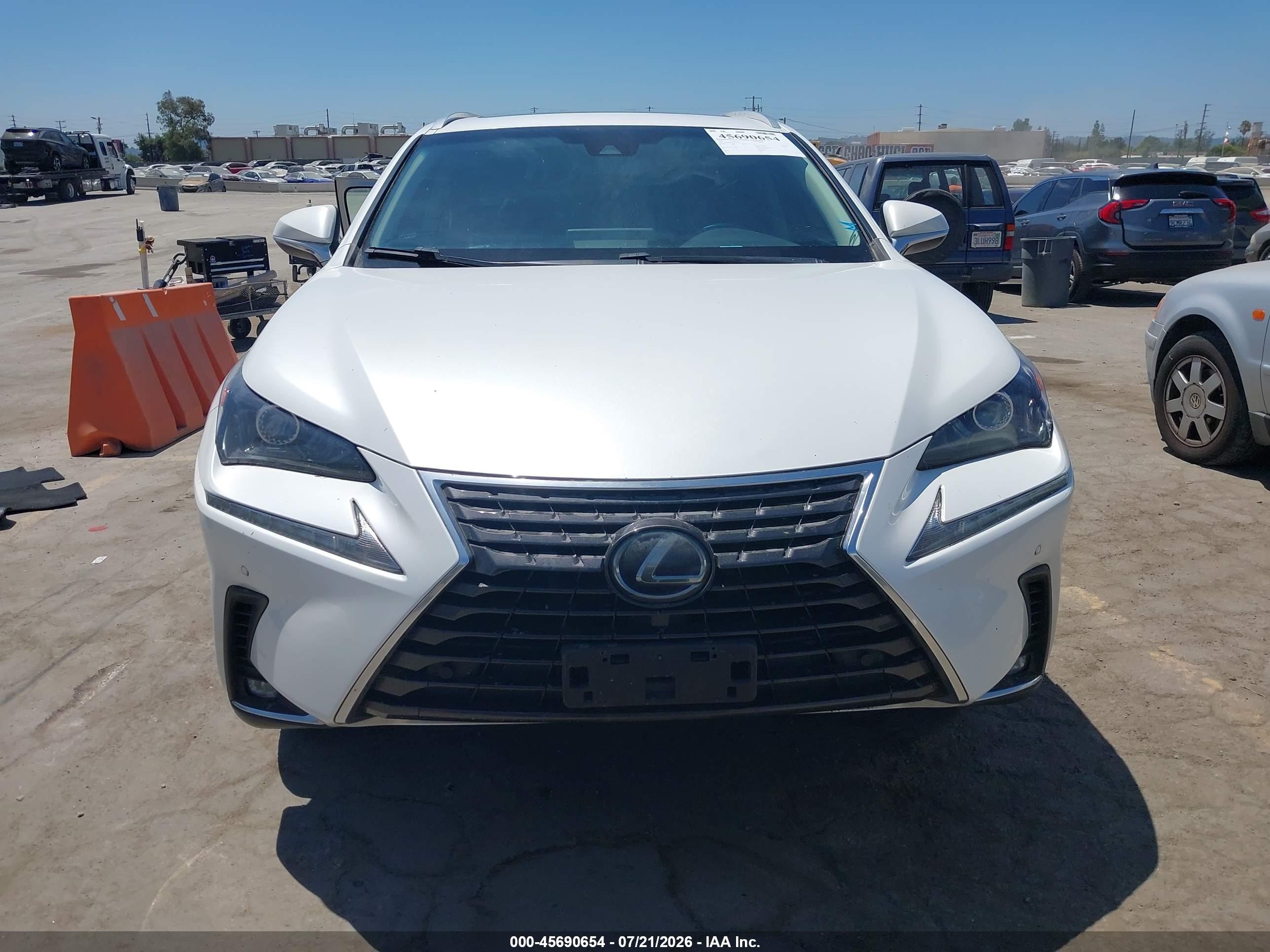 2019 Lexus Nx 300h   White vin: JTJBJRBZ6K2116457