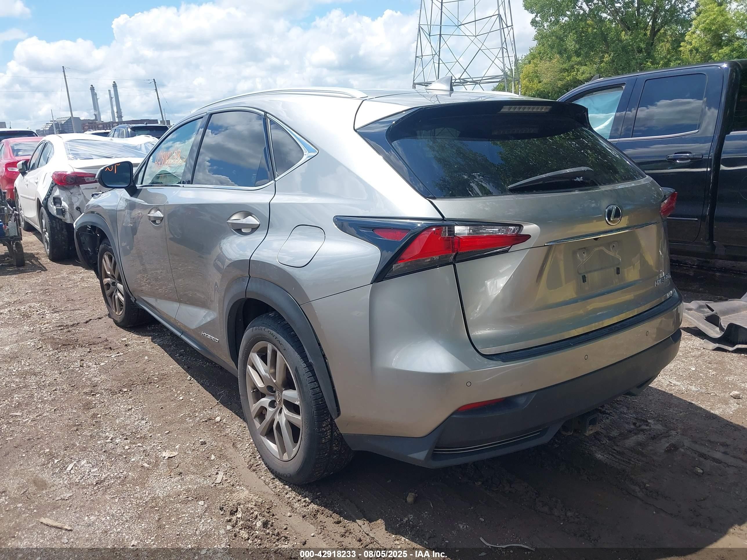 2015 Lexus Nx 300h   Silver vin: JTJBJRBZXF2008588