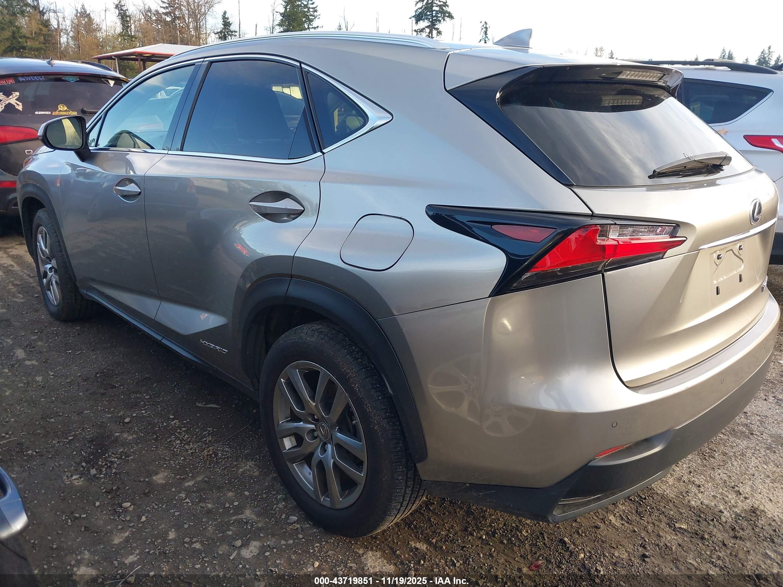 2015 Lexus Nx 300h   Silver vin: JTJBJRBZXF2010955