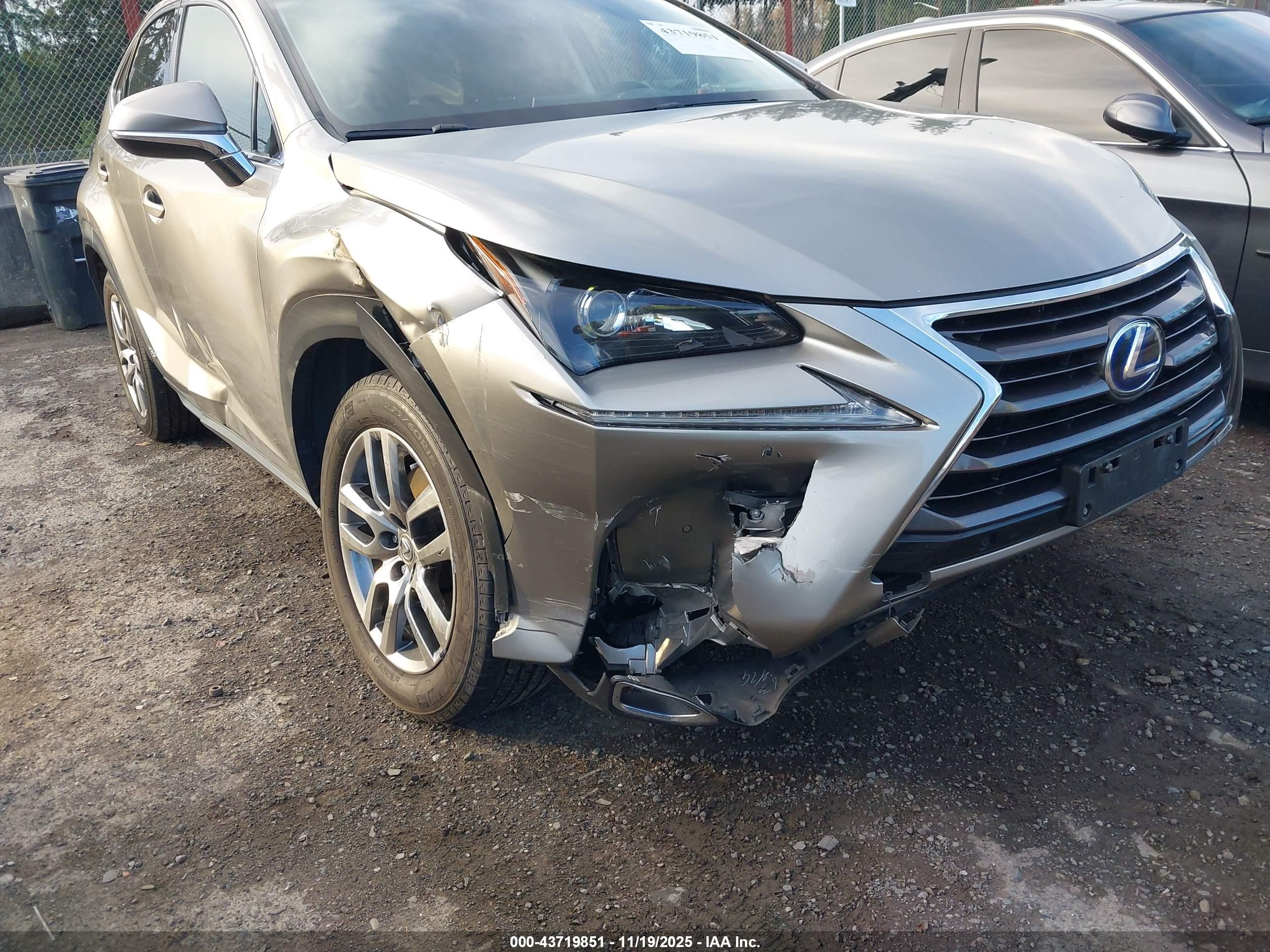 2015 Lexus Nx 300h   Silver vin: JTJBJRBZXF2010955