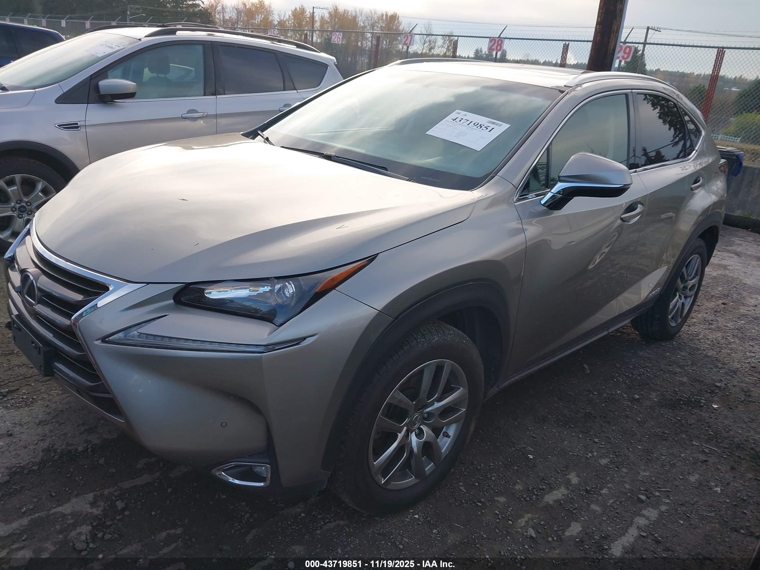 2015 Lexus Nx 300h   Silver vin: JTJBJRBZXF2010955