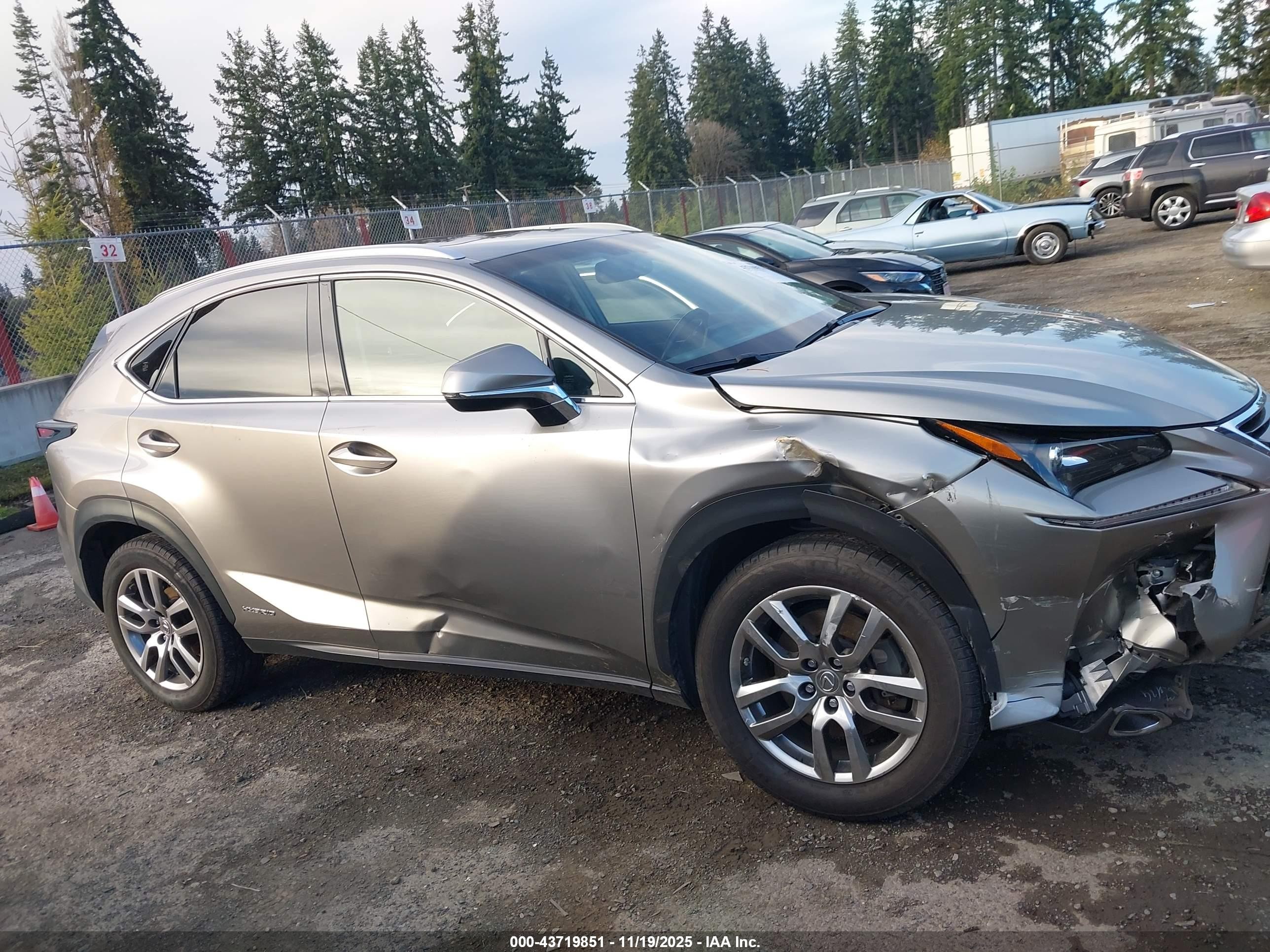 2015 Lexus Nx 300h   Silver vin: JTJBJRBZXF2010955